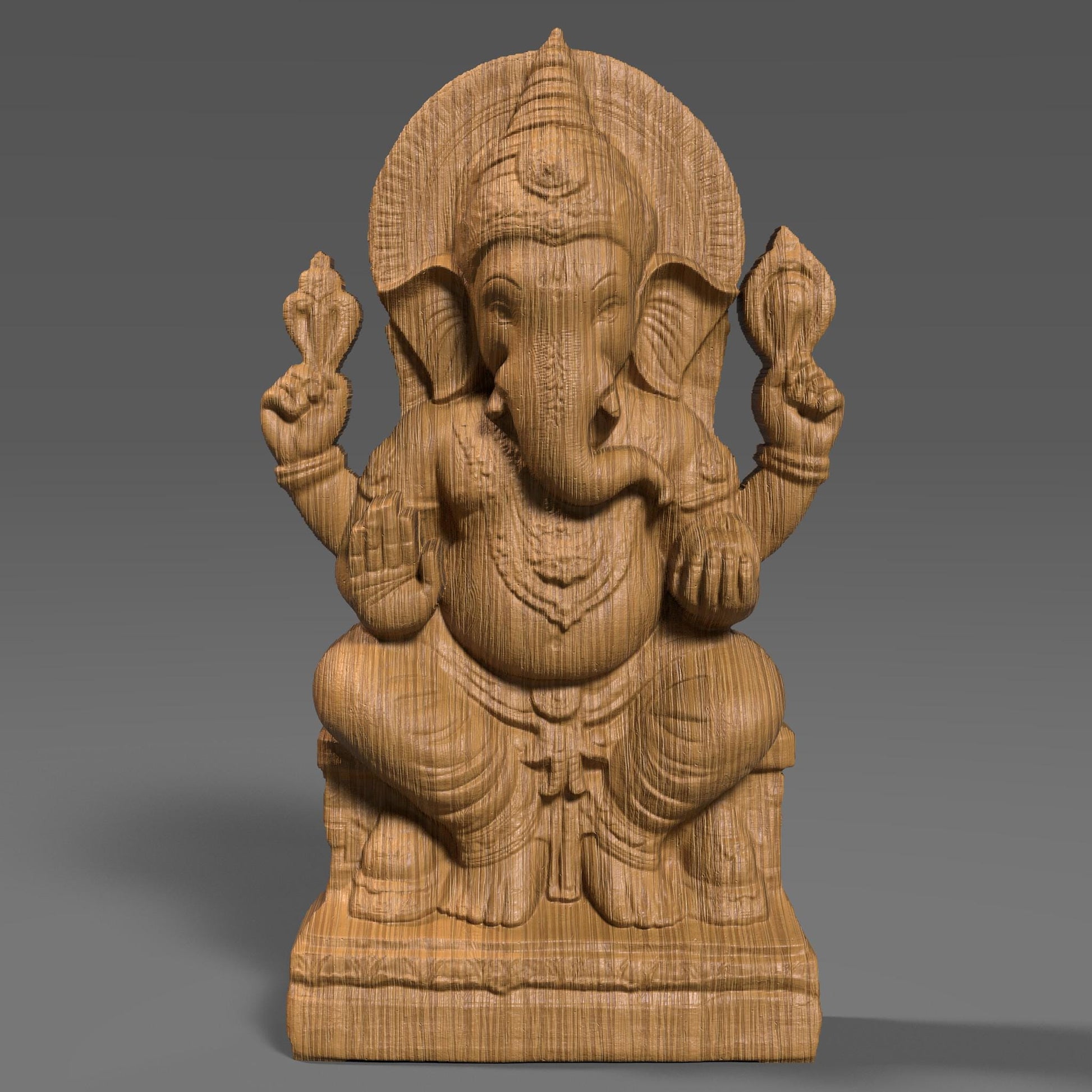 Lord Ganesha 3D STL File: Hindu God Relief for CNC, Laser, 3D Print