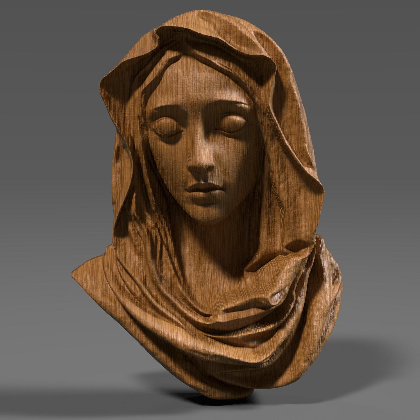 Mother Mary 3D Relief Model: CNC Carving, Laser Engraving (Digital Download)
