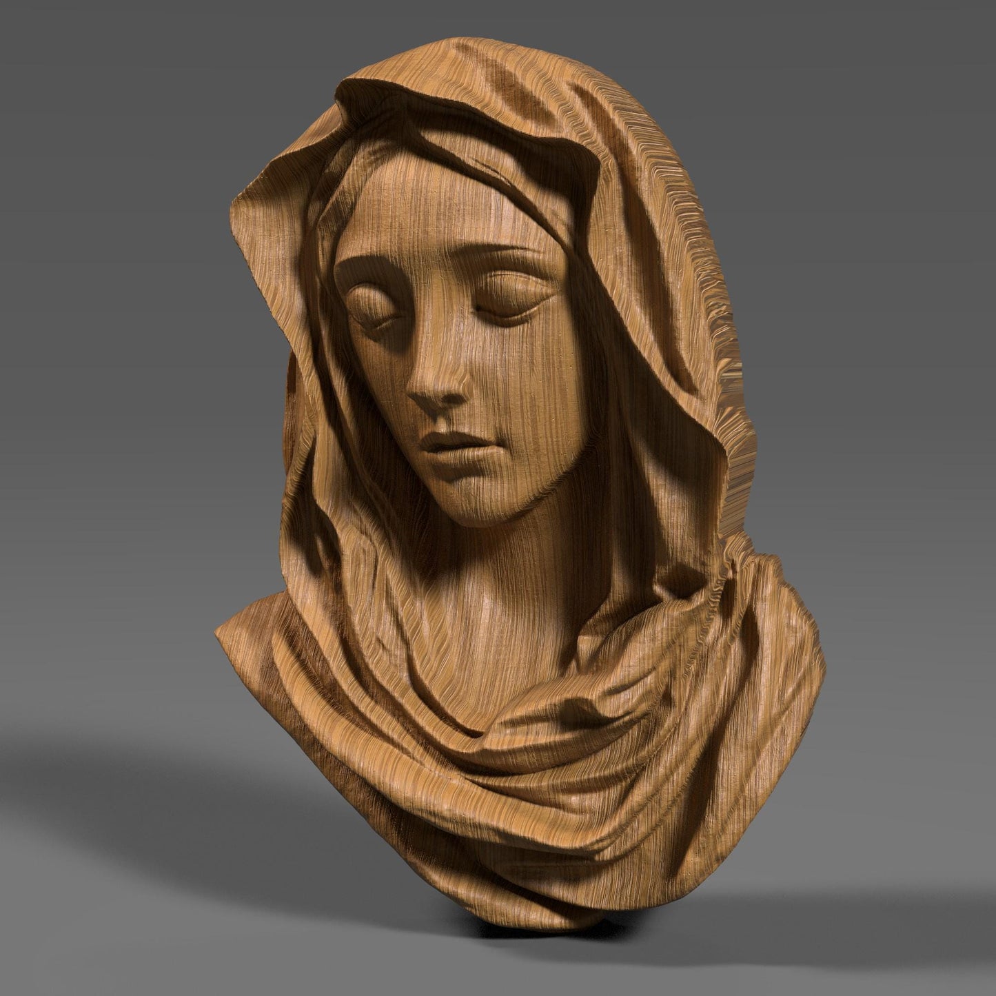 Mother Mary 3D Relief Model: CNC Carving, Laser Engraving (Digital Download)
