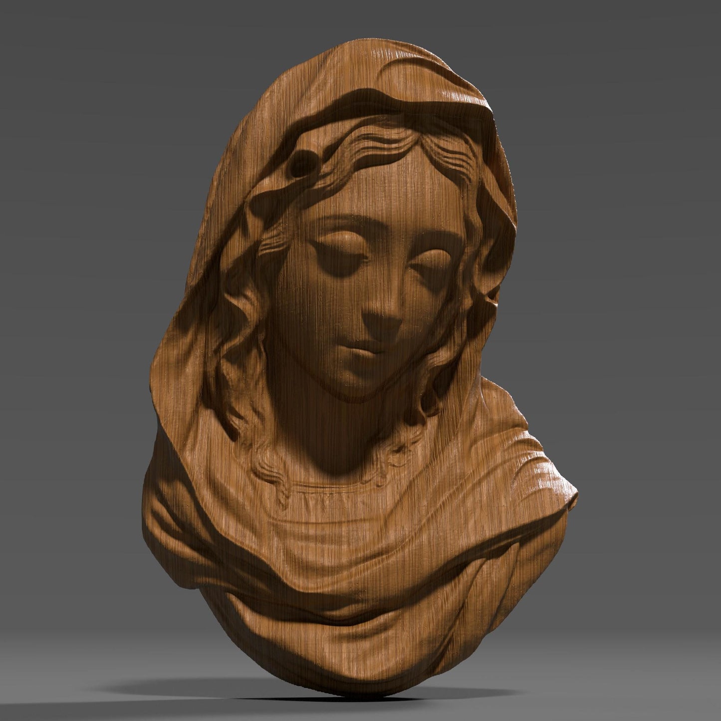 Mother Mary STL File: 3D Relief Model, CNC Carving (Digital Download)