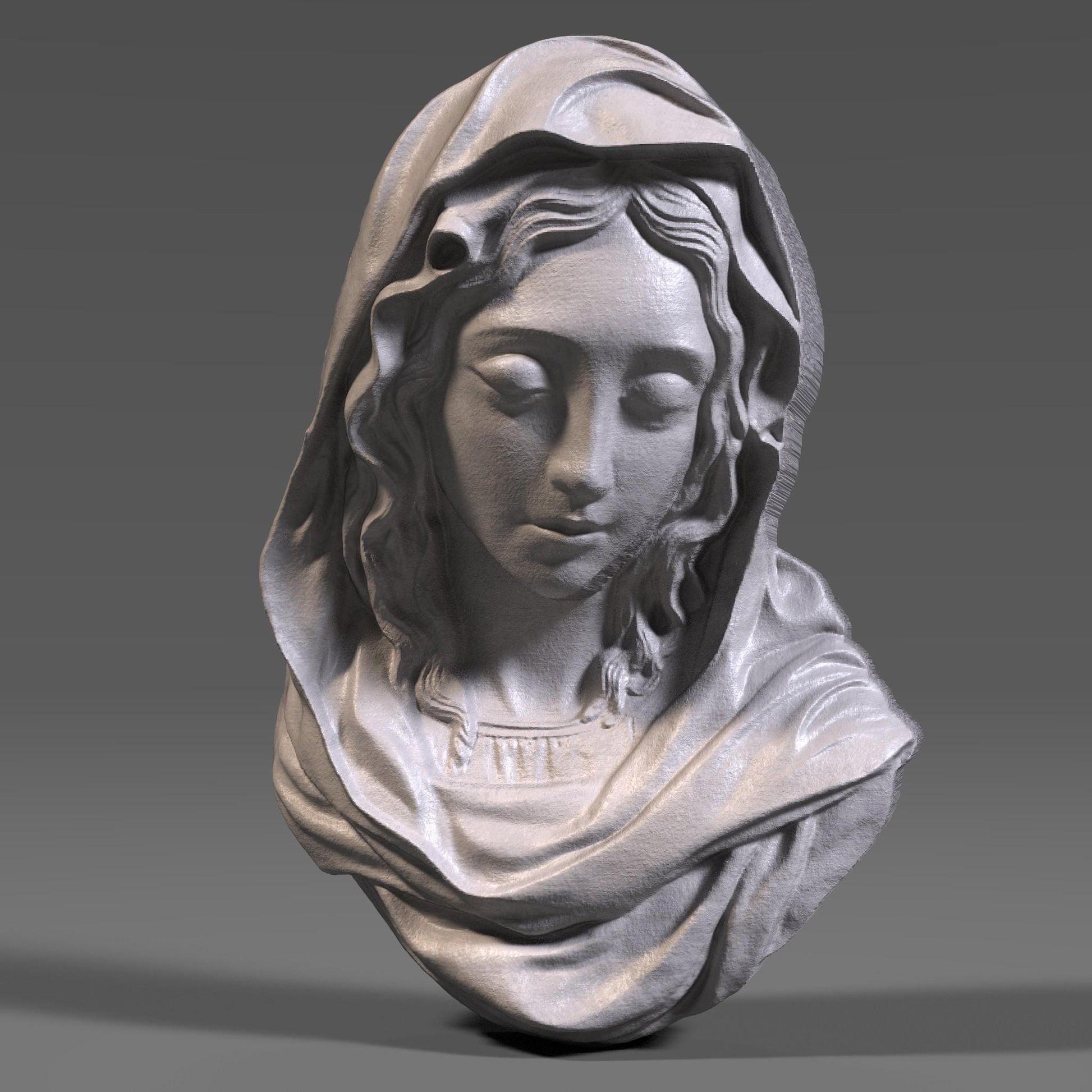 Mother Mary STL File: 3D Relief Model, CNC Carving (Digital Download)