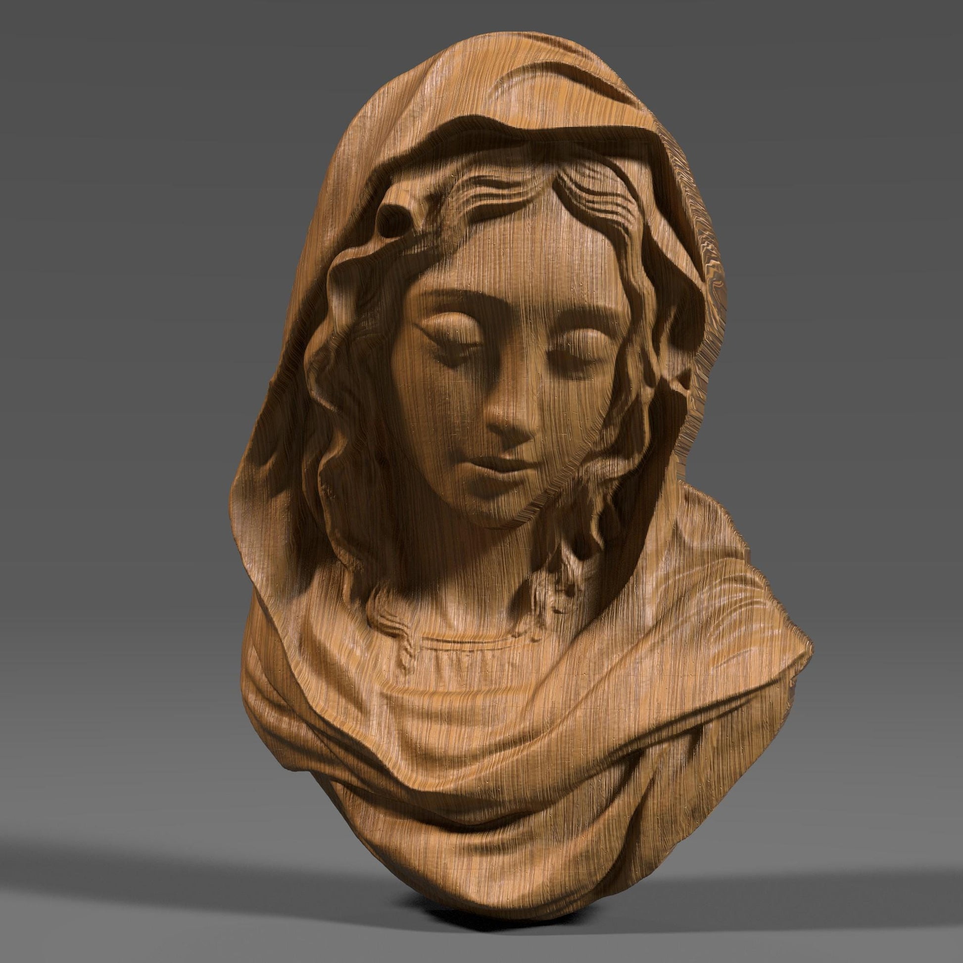 Mother Mary STL File: 3D Relief Model, CNC Carving (Digital Download)