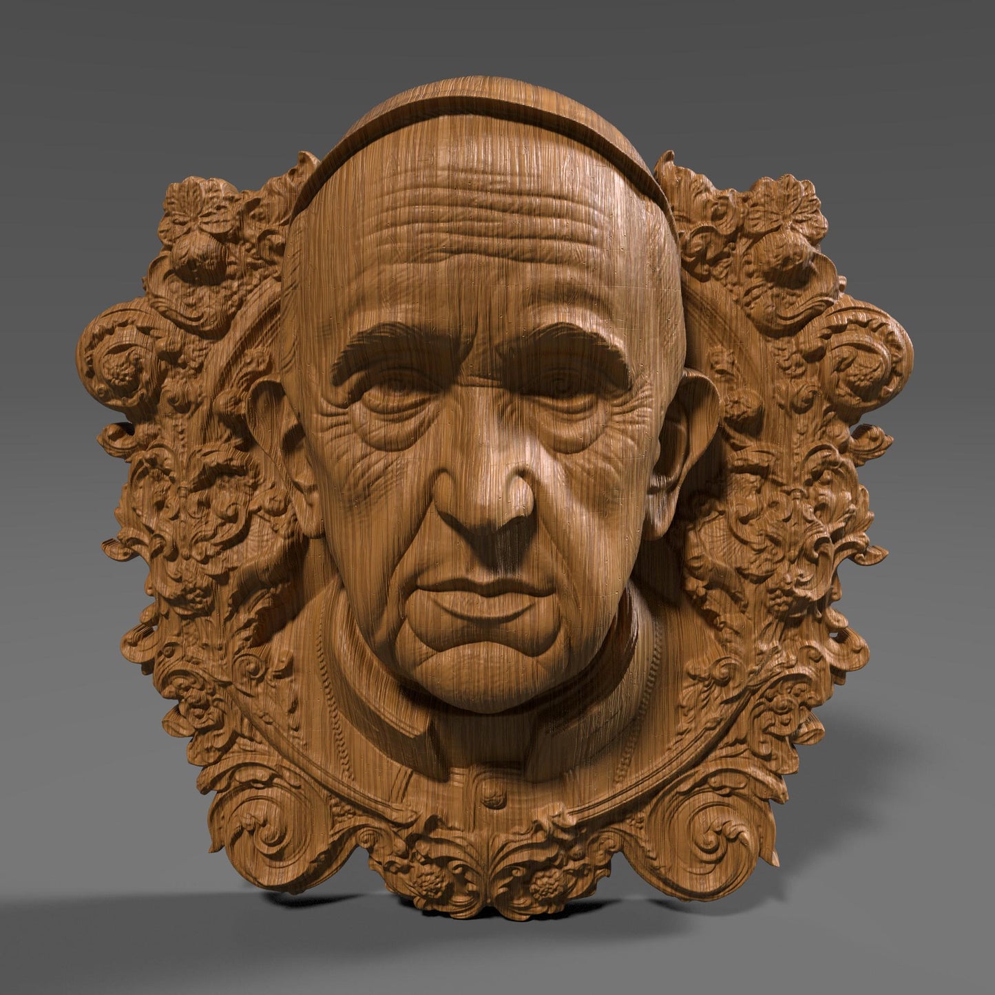 Pope Francis Memorial 3D Bas Relief Model (Digital Download)