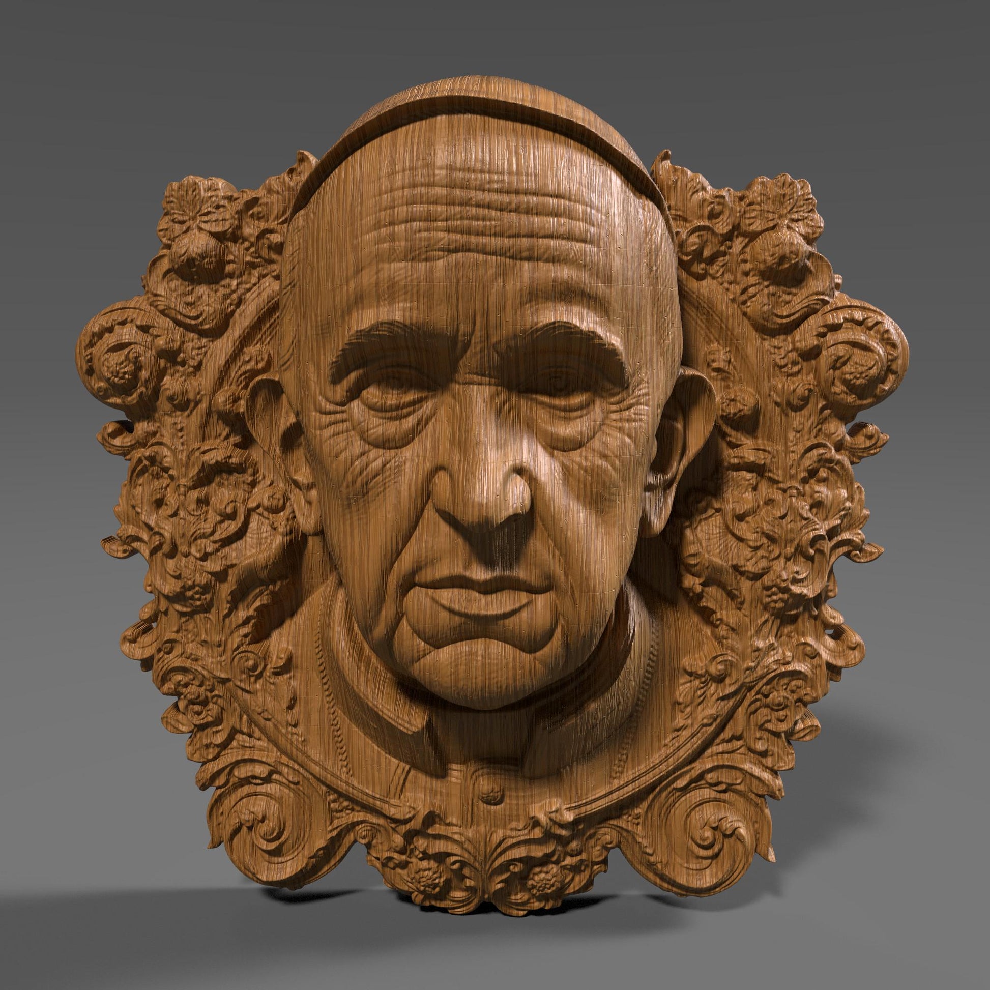 Pope Francis Memorial 3D Bas Relief Model (Digital Download)