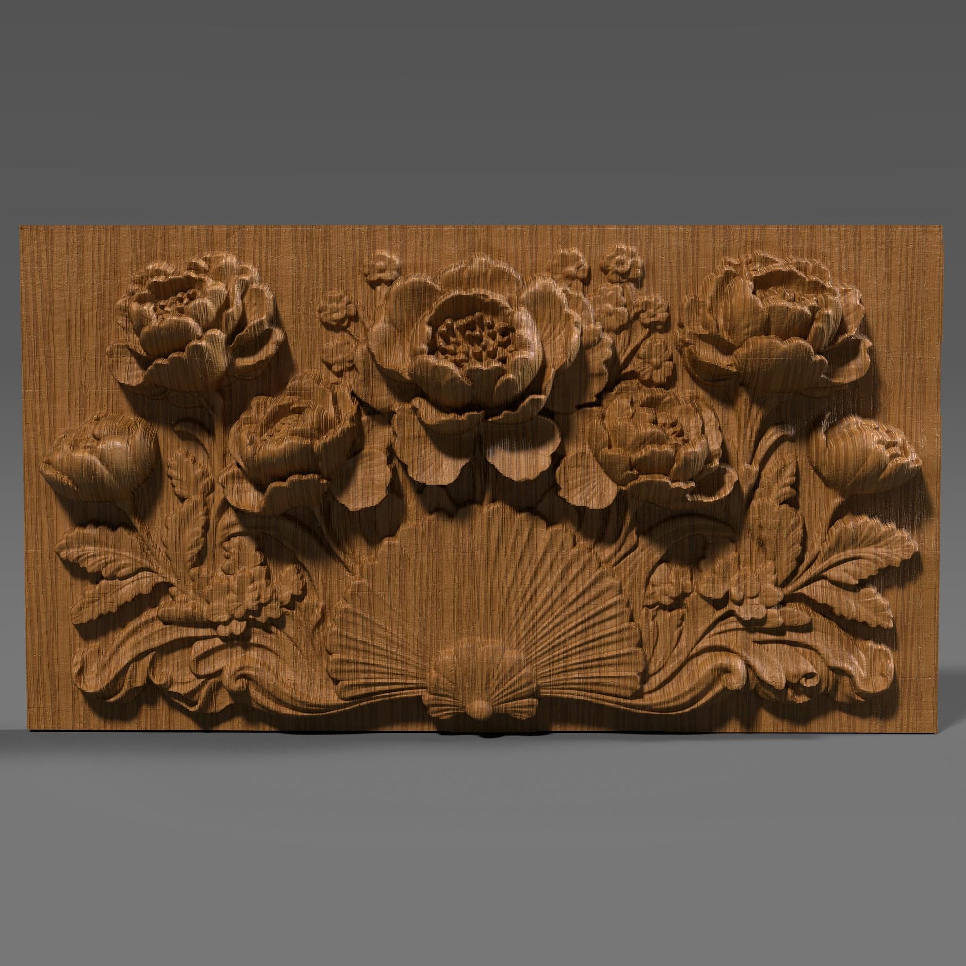 Detailed 3D STL floral relief design featuring cherry blossom-style flowers and delicate branches, framed in a clean square layout. Ideal for CNC wood carving, laser engraving, or 3D printing on wood, resin, or stone. Perfect for creating elegant wall art, decorative panels, home décor, or gifts. The intricate petal shapes and natural composition add a touch of botanical beauty to any project, making it a standout digital download for craft and carving enthusiasts.