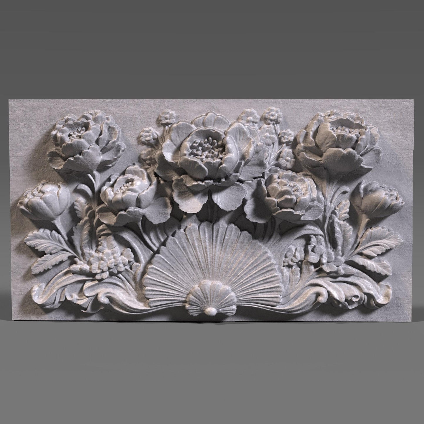 Cherry Blossom 3D Relief: Floral CNC Carving Panel (Digital Download)