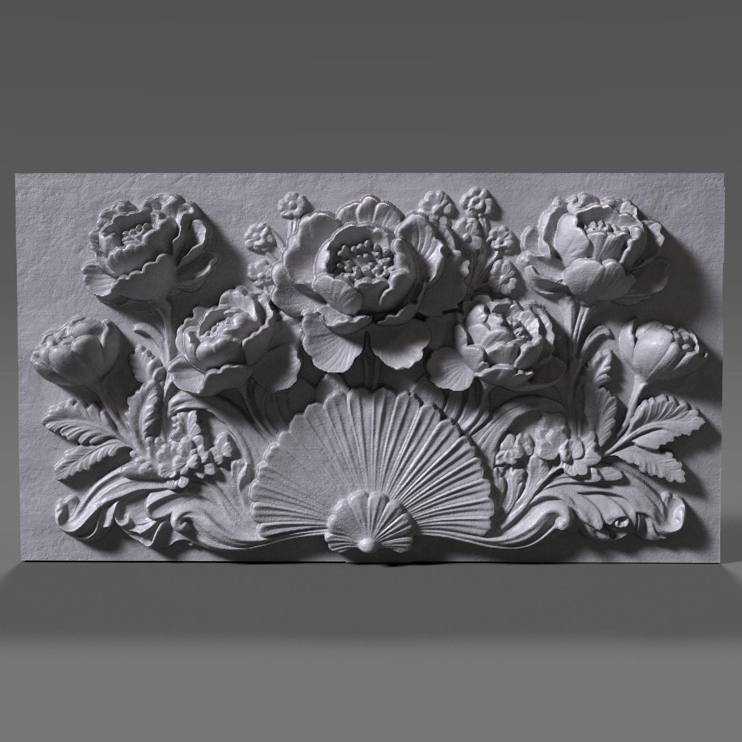 Cherry Blossom 3D Relief: Floral CNC Carving Panel (Digital Download)