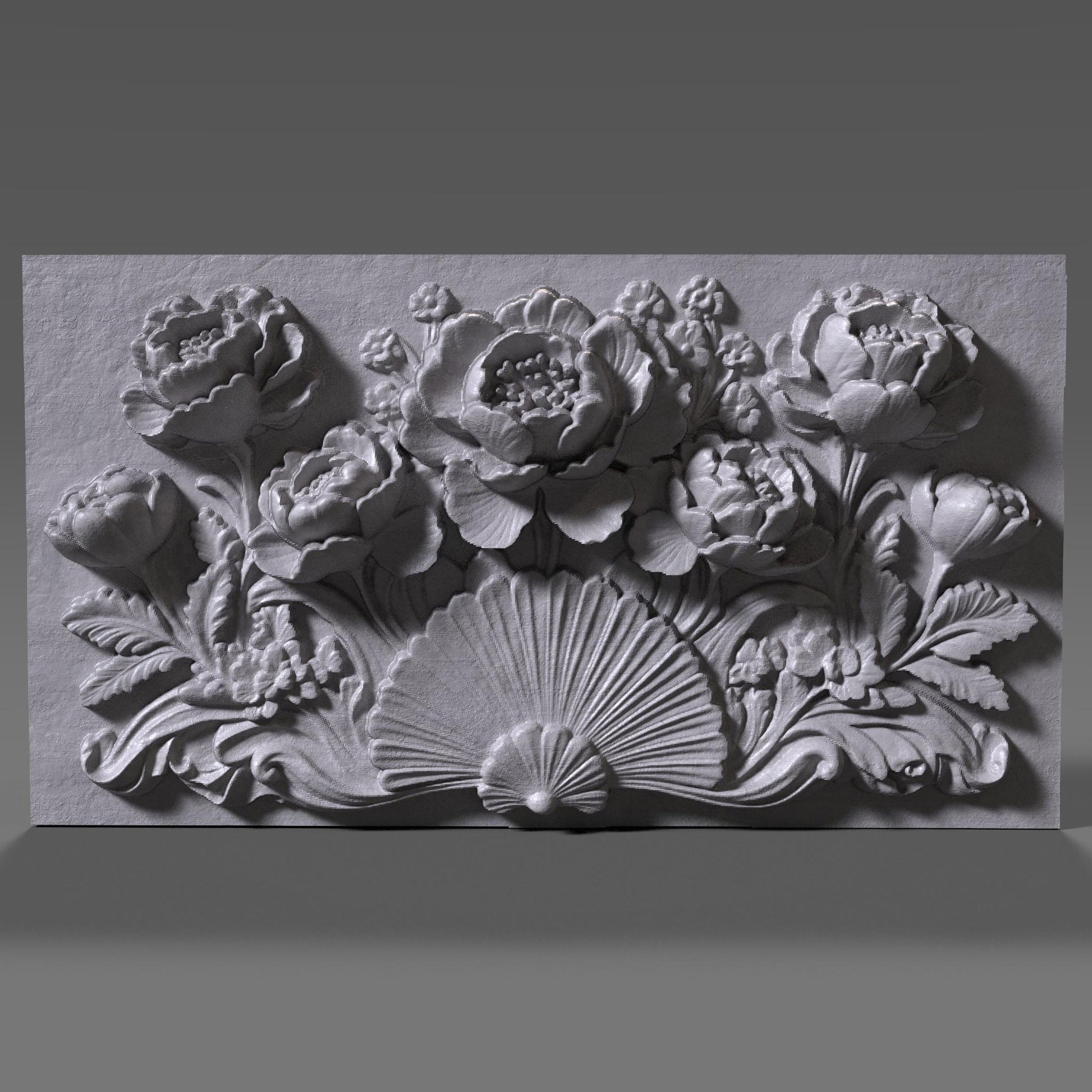 Cherry Blossom 3D Relief: Floral CNC Carving Panel (Digital Download)