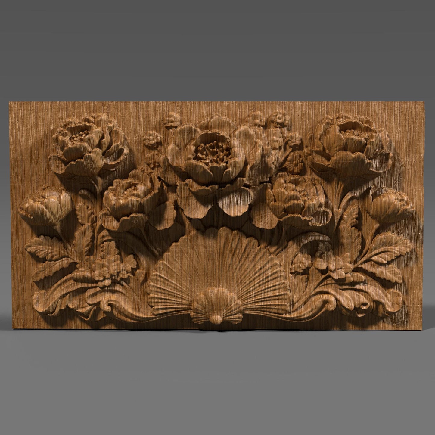 Cherry Blossom 3D Relief: Floral CNC Carving Panel (Digital Download)