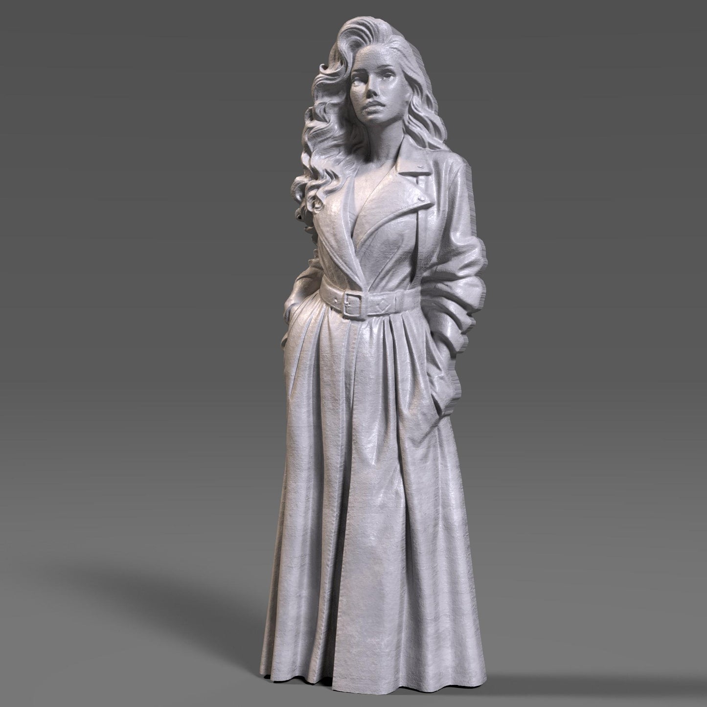 Elegant Woman 3D STL File: CNC Wood Carving Model (Digital Download)
