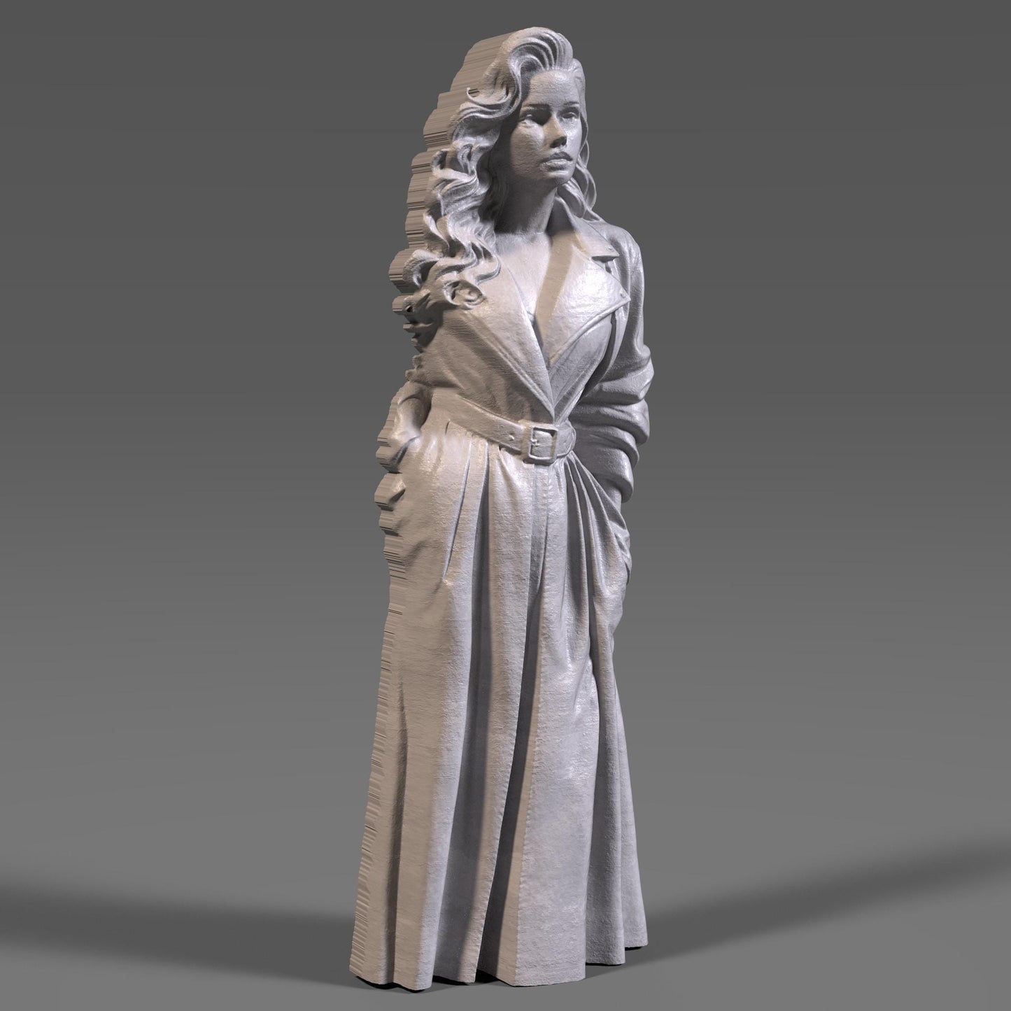 Elegant Woman 3D STL File: CNC Wood Carving Model (Digital Download)