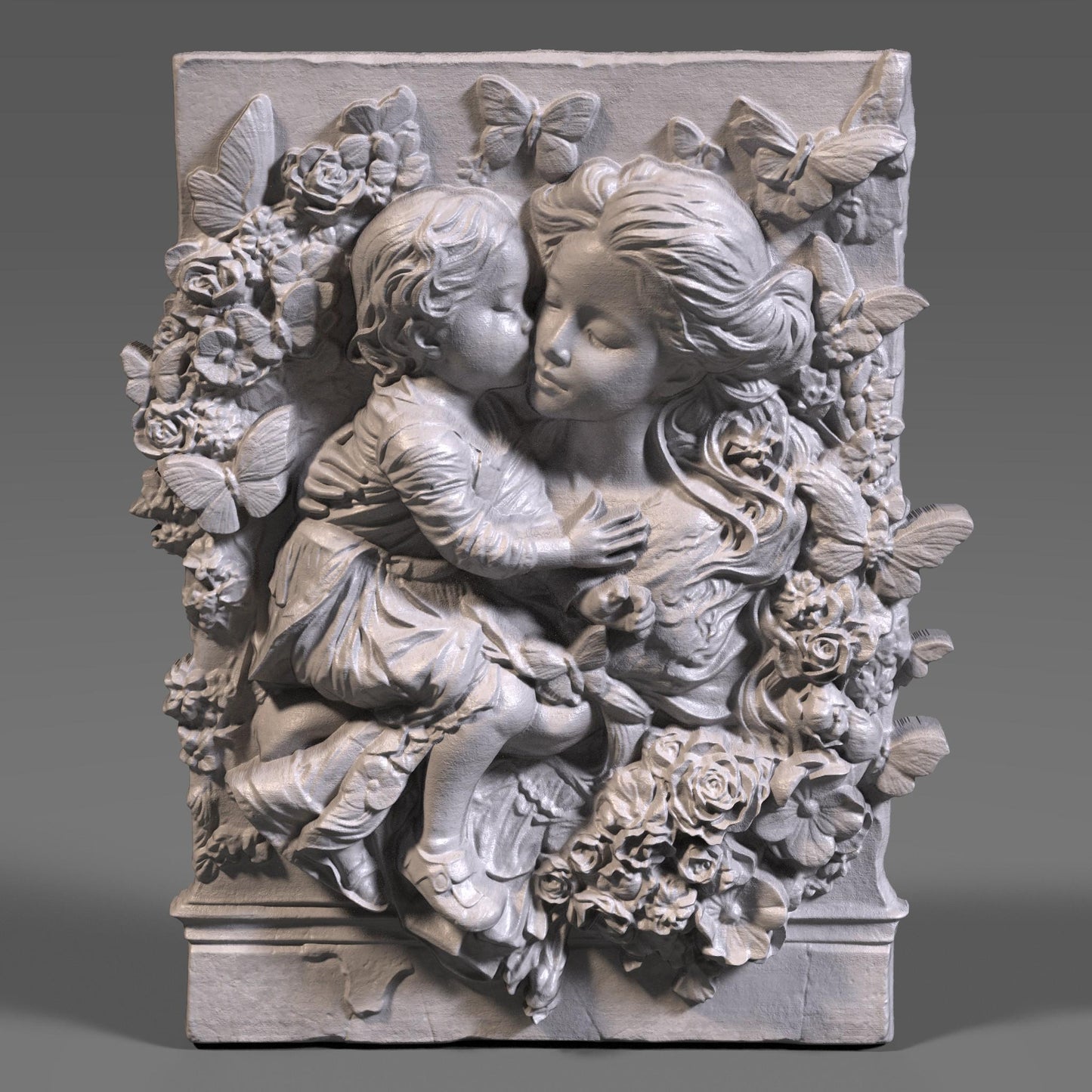 Mother & Child Relief Model: CNC Carving, Laser Engraving, 3D Printing (Digital Download)