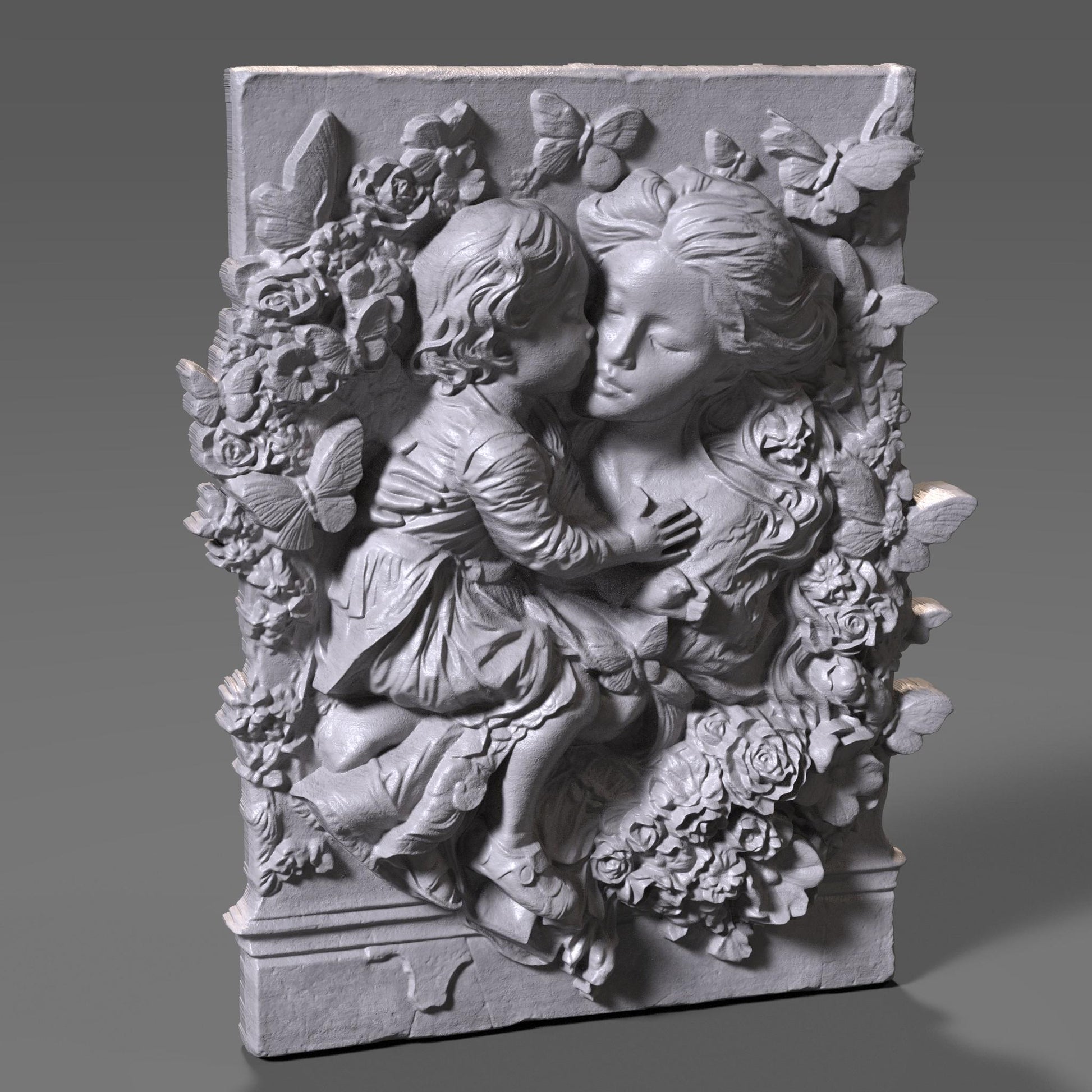 Mother & Child Relief Model: CNC Carving, Laser Engraving, 3D Printing (Digital Download)