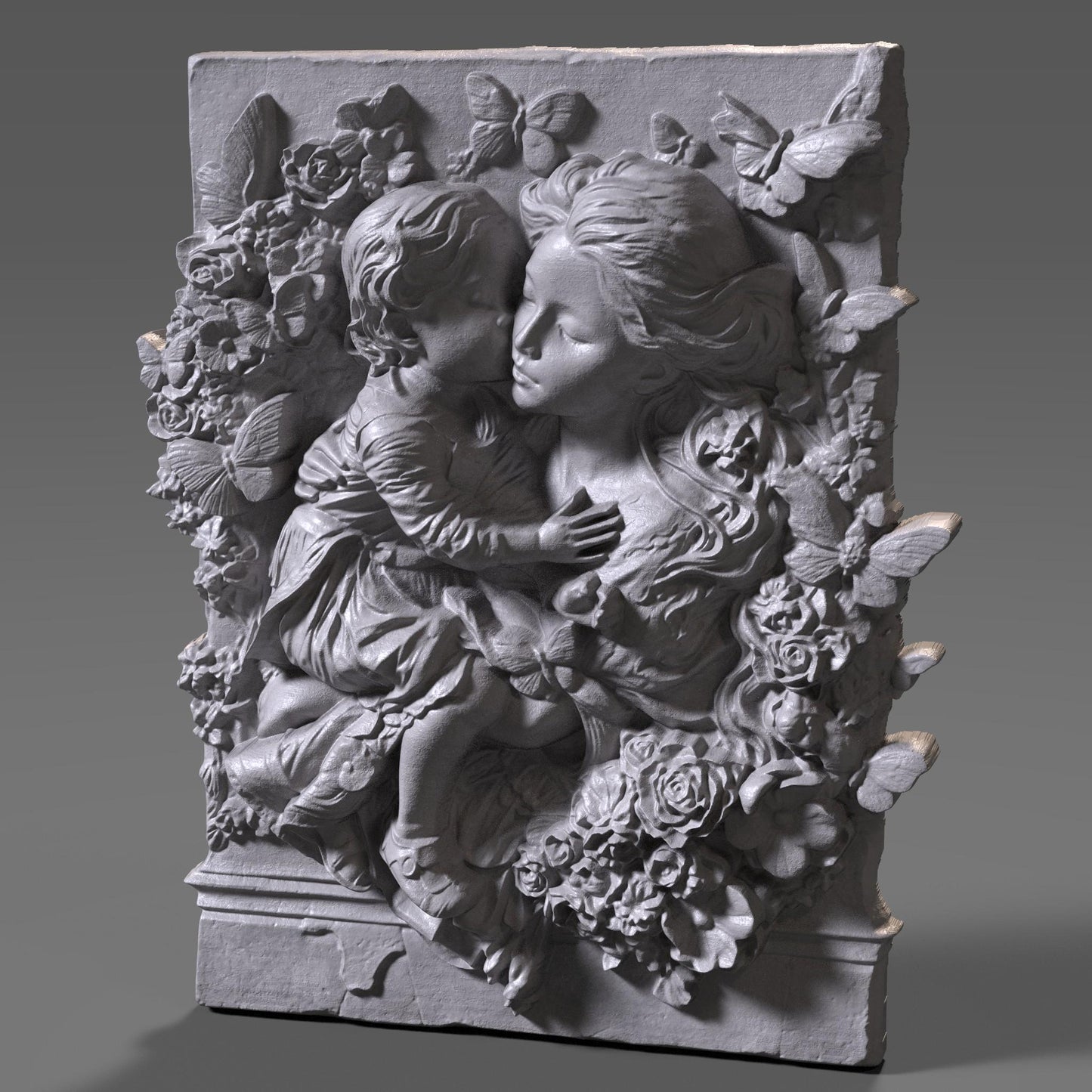 Mother & Child Relief Model: CNC Carving, Laser Engraving, 3D Printing (Digital Download)