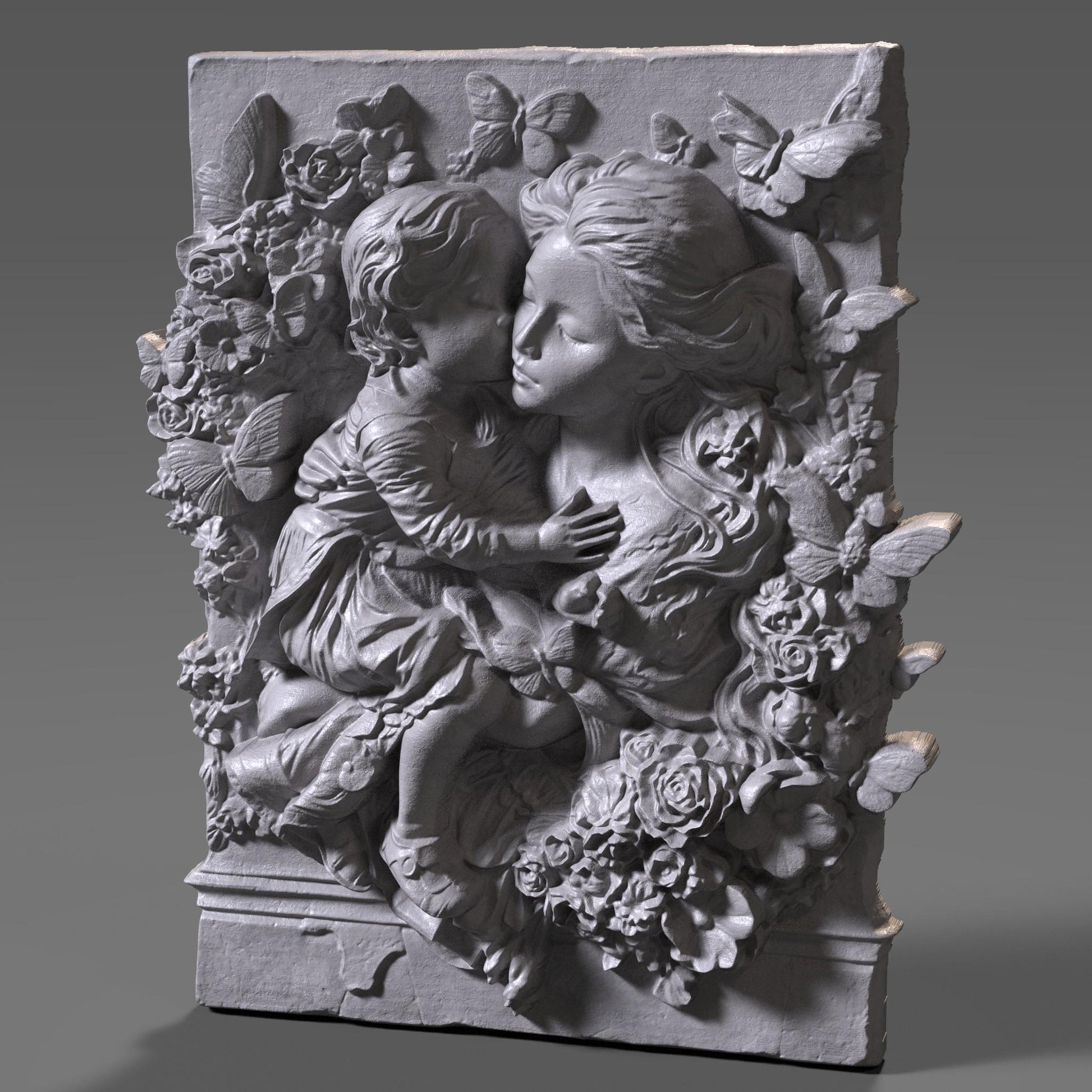 Mother & Child Relief Model: CNC Carving, Laser Engraving, 3D Printing (Digital Download)