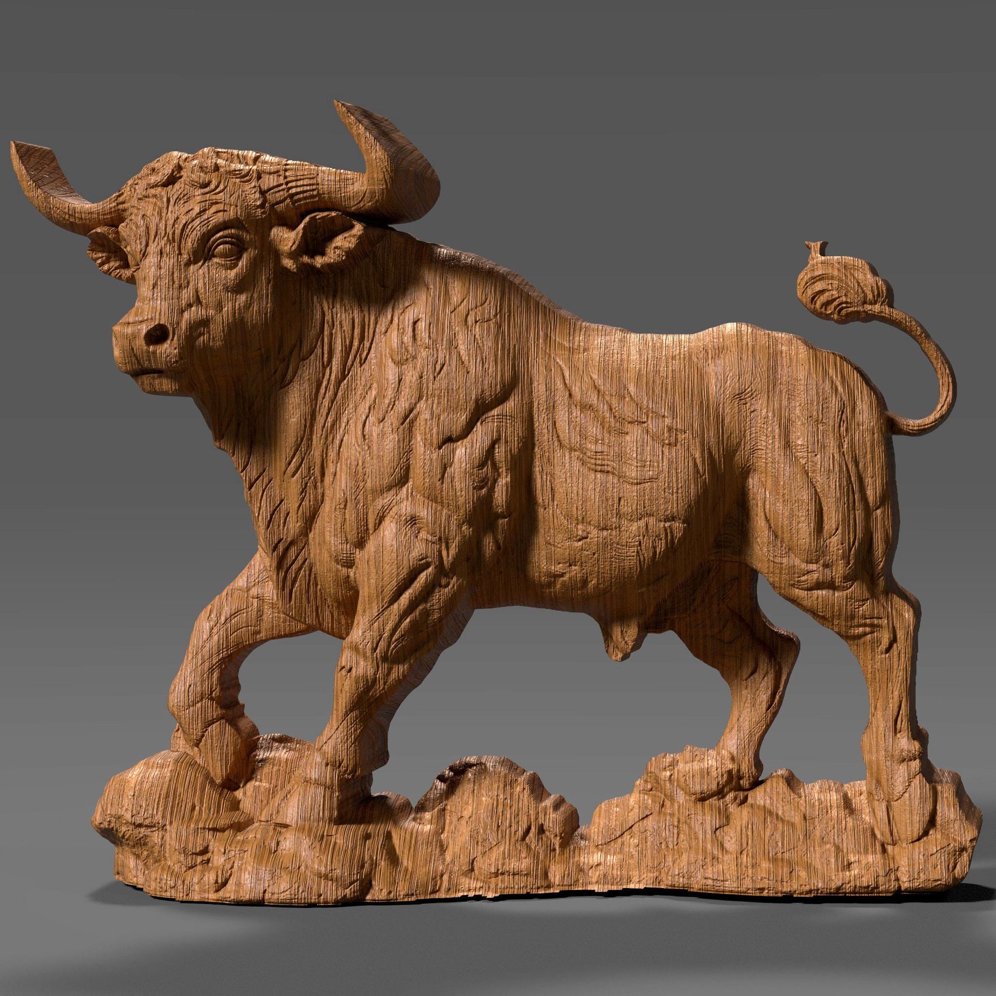 Taurus Bull 3D Relief STL File: Zodiac Wall Art (Digital Download)