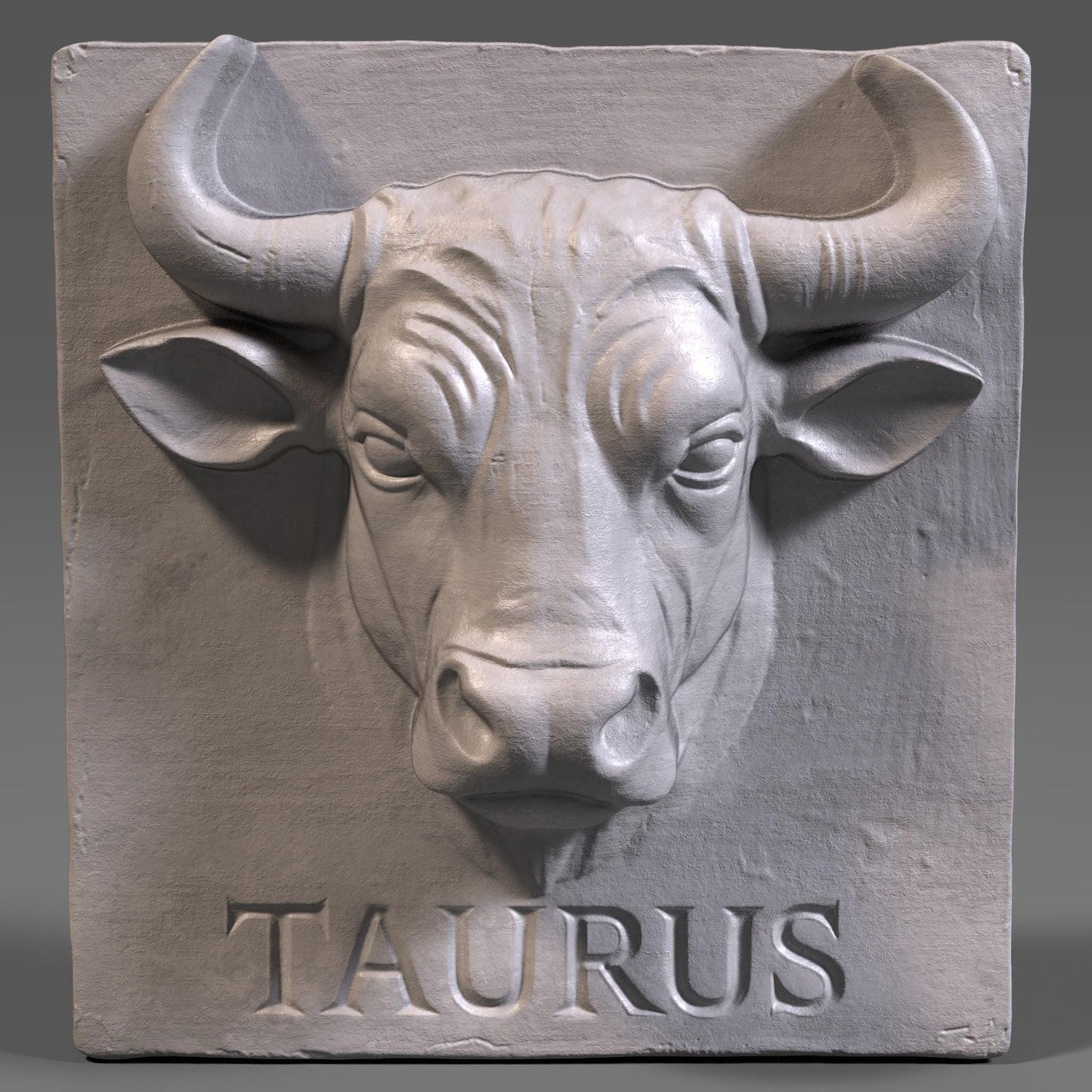 Taurus Bull 3D Relief: CNC Carving & 3D Printing STL File (Digital Download)