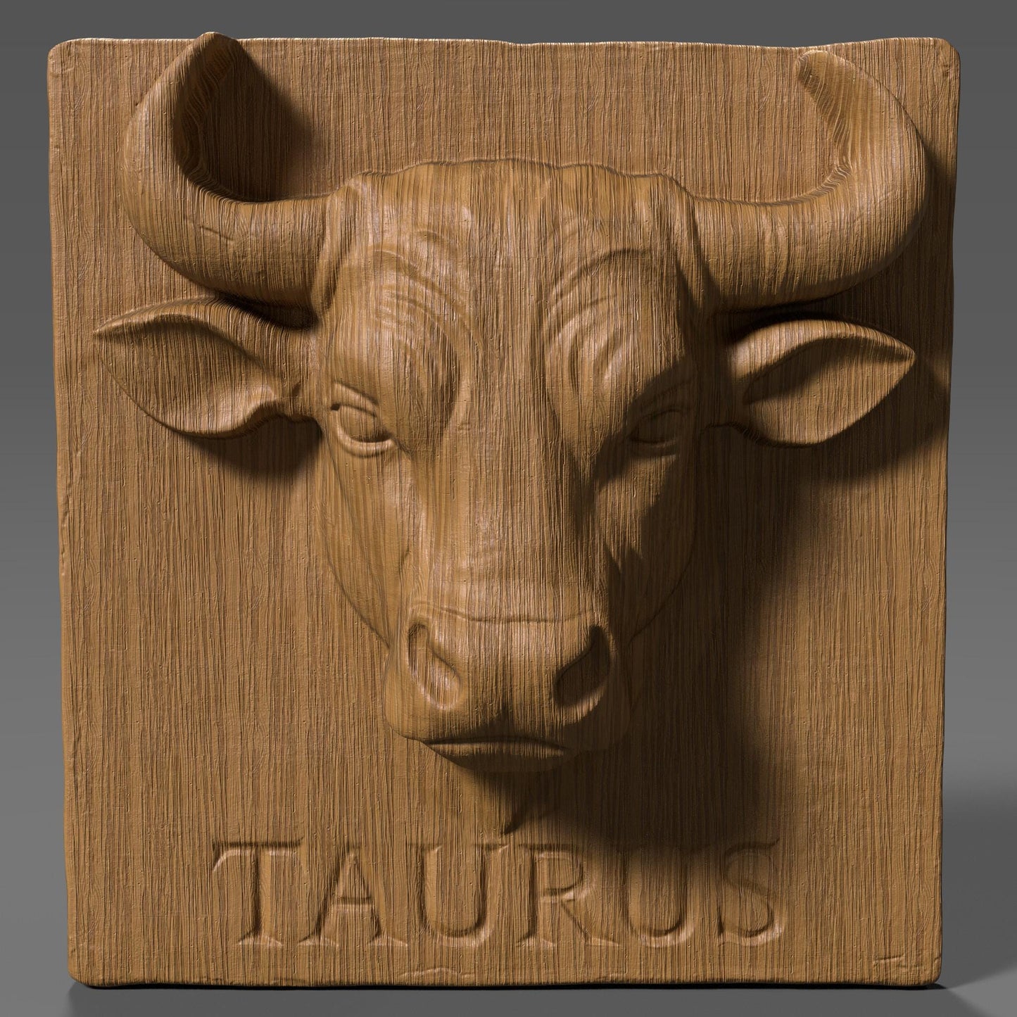 Taurus Bull 3D Relief: CNC Carving & 3D Printing STL File (Digital Download)