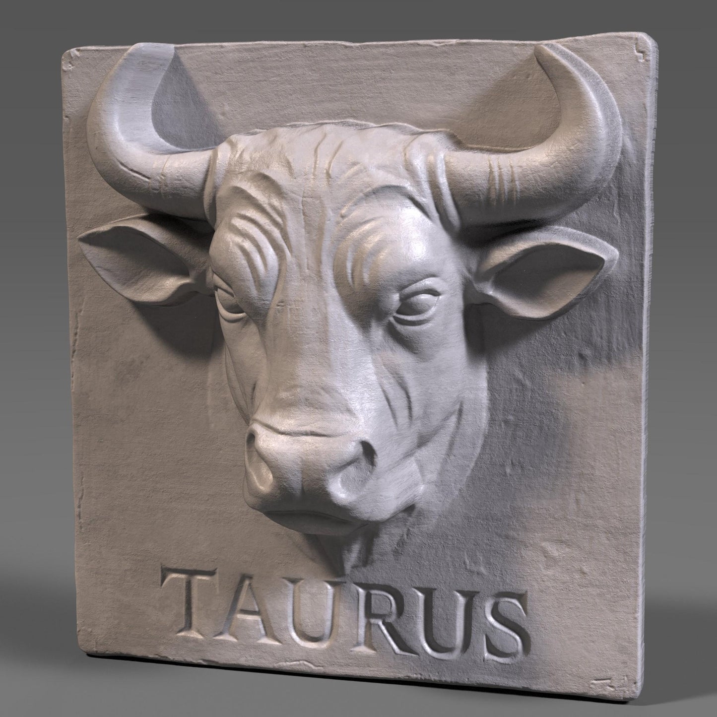 Taurus Bull 3D Relief: CNC Carving & 3D Printing STL File (Digital Download)