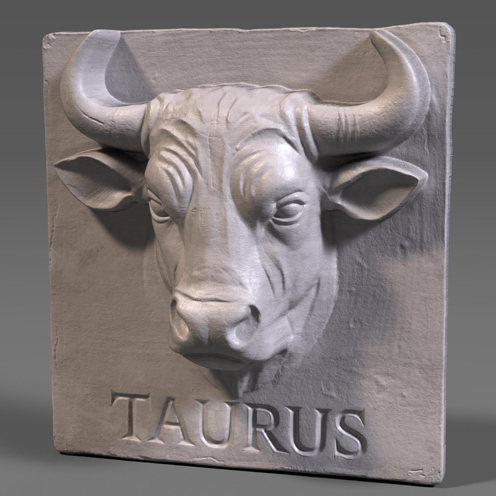 Taurus Bull 3D Relief: CNC Carving & 3D Printing STL File (Digital Download)