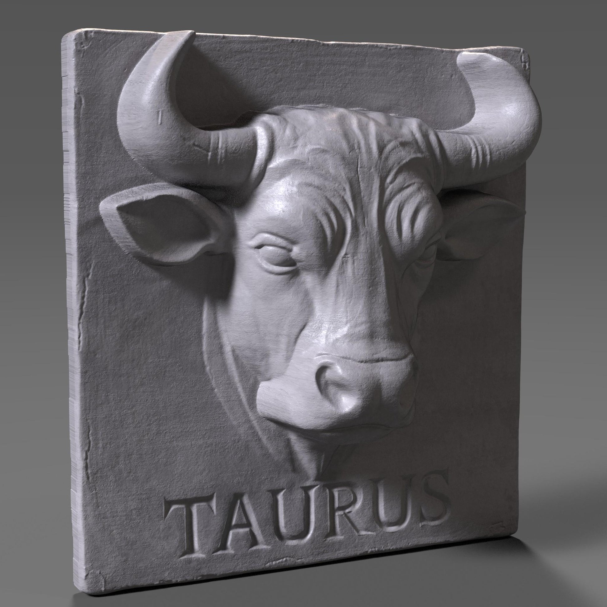 Taurus Bull 3D Relief: CNC Carving & 3D Printing STL File (Digital Download)