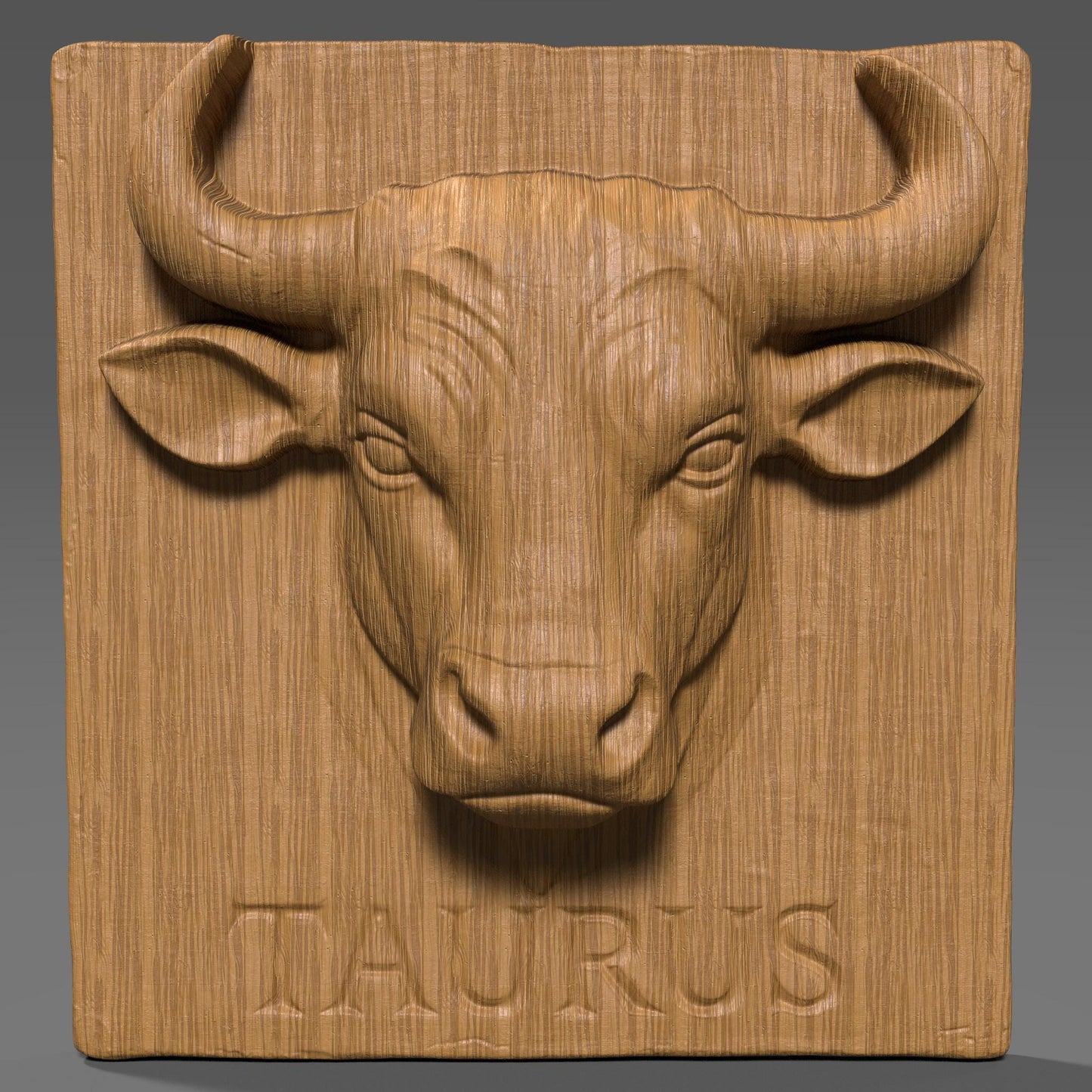 3D STL bas relief of a Taurus bull head with strong horns and muscular features carved into a square plaque, with the word “TAURUS” engraved below. This bold and symbolic design is ideal for CNC carving, laser engraving, and 3D printing. Perfect for astrology lovers, zodiac wall art, or personalized Taurus-themed gifts. Suitable for materials like wood, stone, resin, or acrylic.