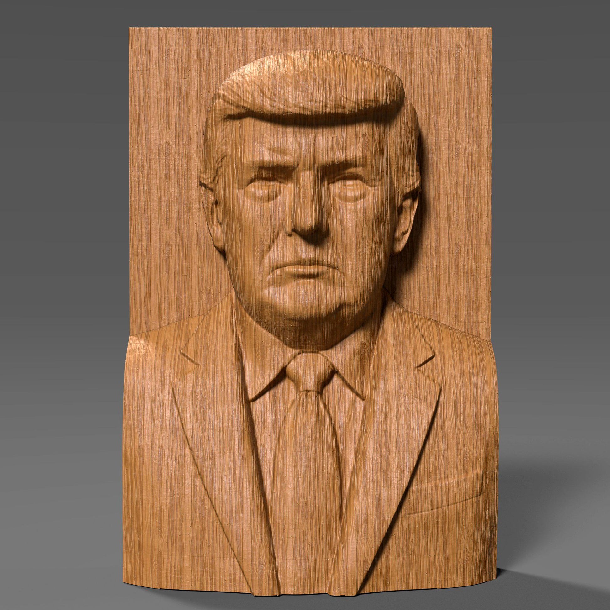 Donald Trump Bust Bas Relief: 3D STL File for CNC, Laser, Print (Digital Download)