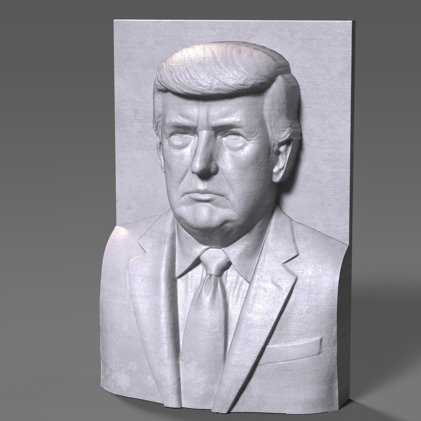 Donald Trump Bust Bas Relief: 3D STL File for CNC, Laser, Print (Digital Download)