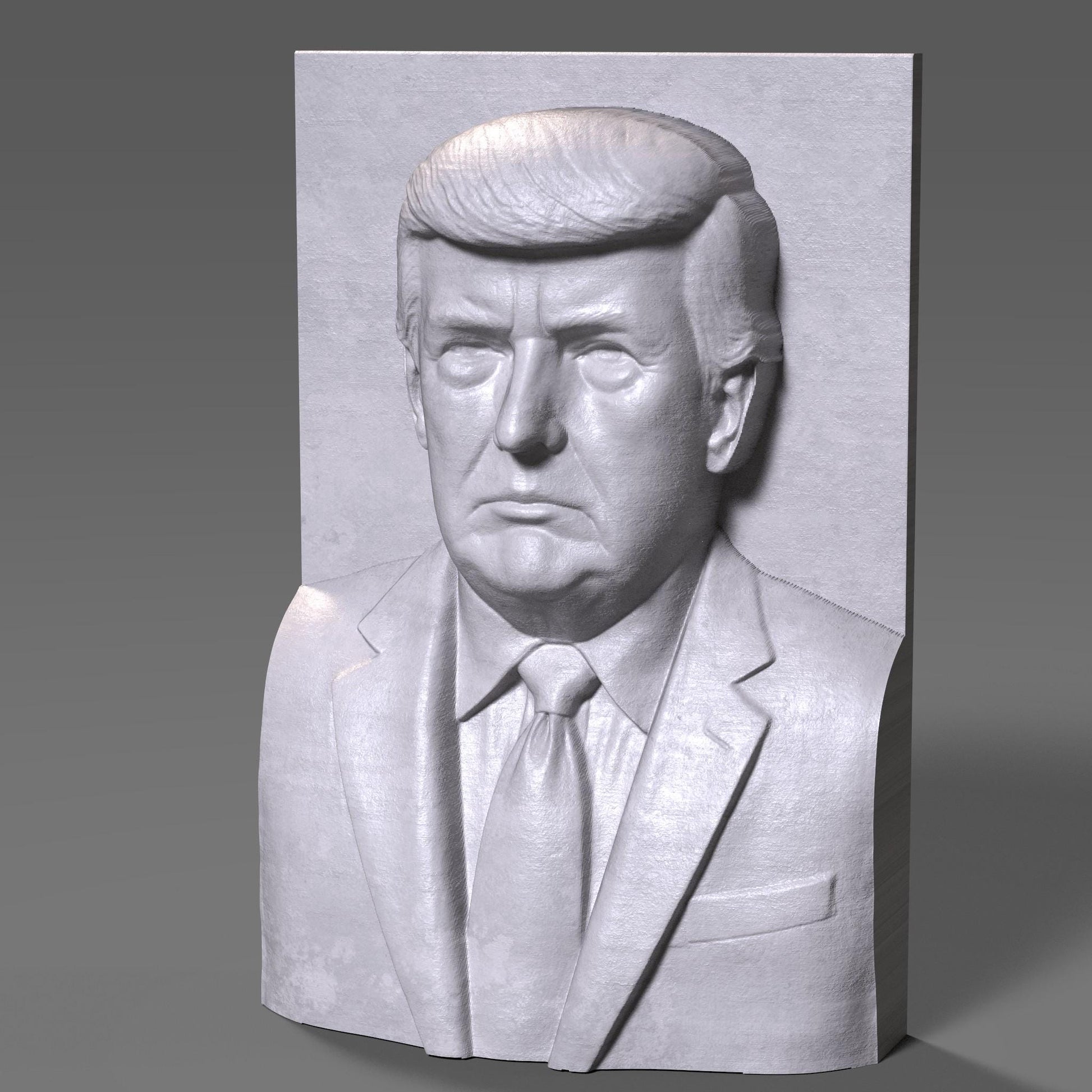 Donald Trump Bust Bas Relief: 3D STL File for CNC, Laser, Print (Digital Download)