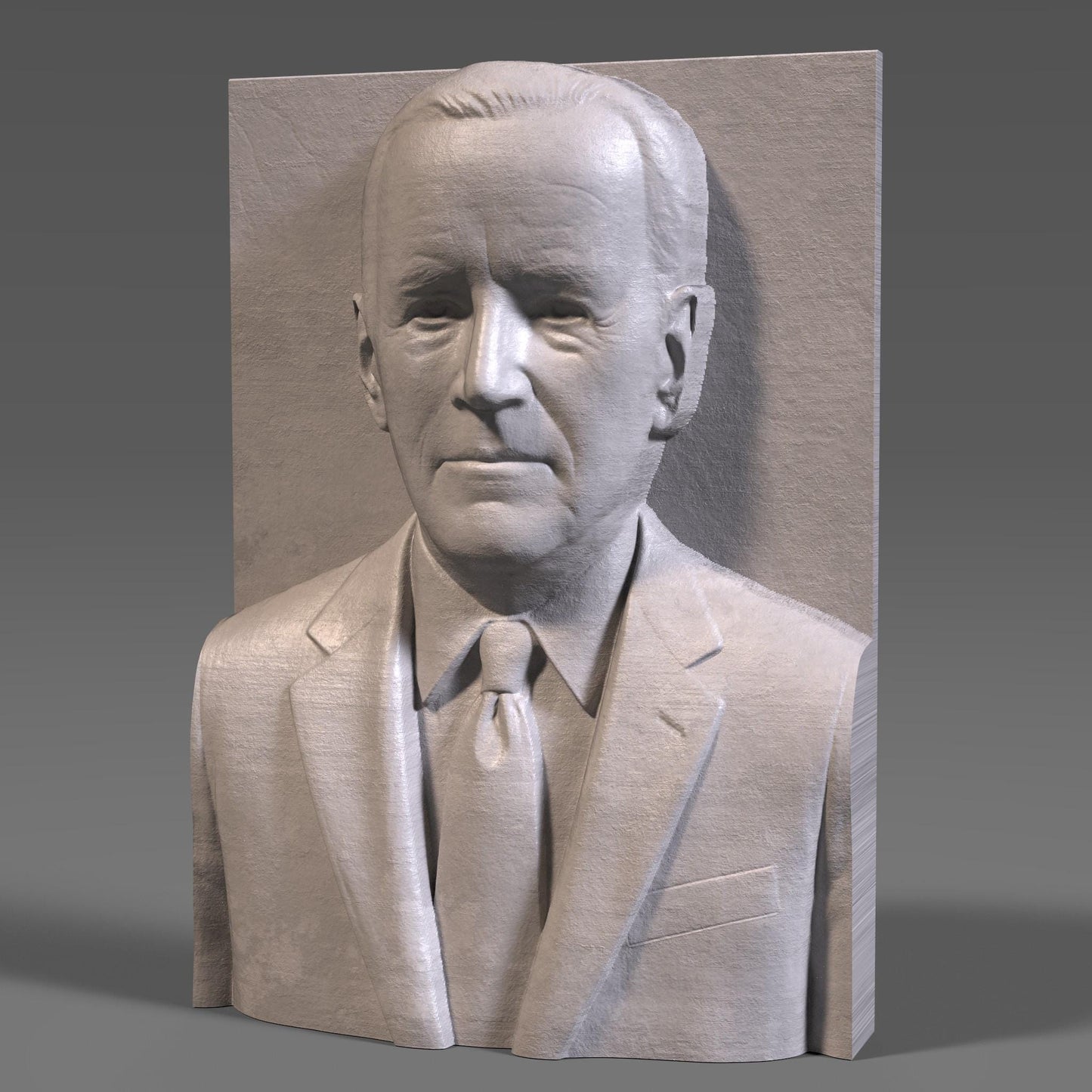 Joe Biden 3D Bust Relief: CNC Carving & 3D Printing (STL File)