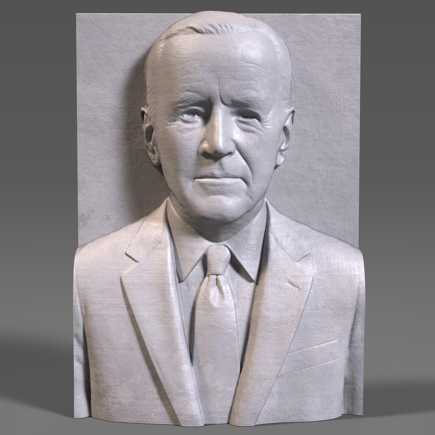 Joe Biden 3D Bust Relief: CNC Carving & 3D Printing (STL File)