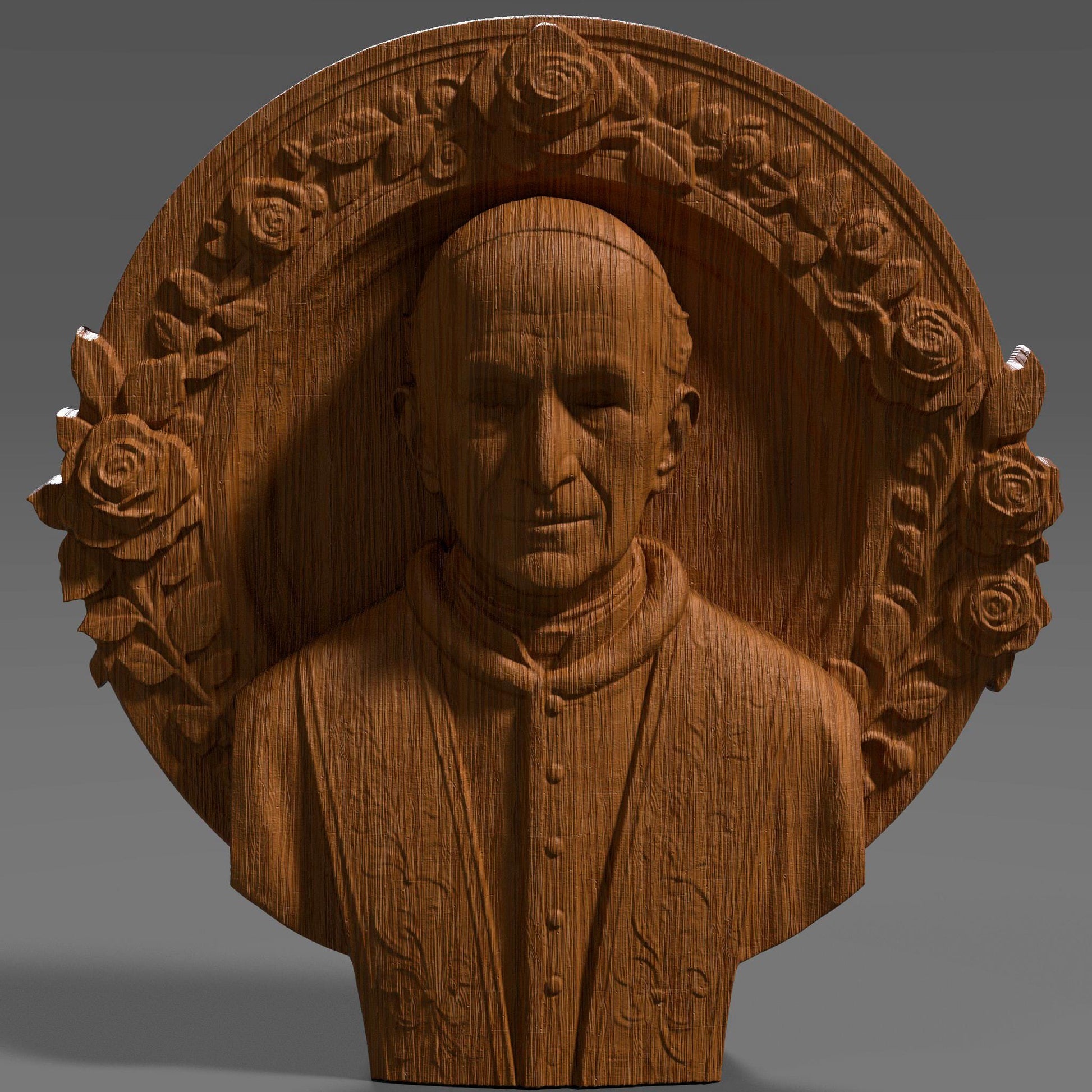 Pope Leo XIII Relief Sculpture 3D STL File: Catholic Church Wall Art (Digital Download)