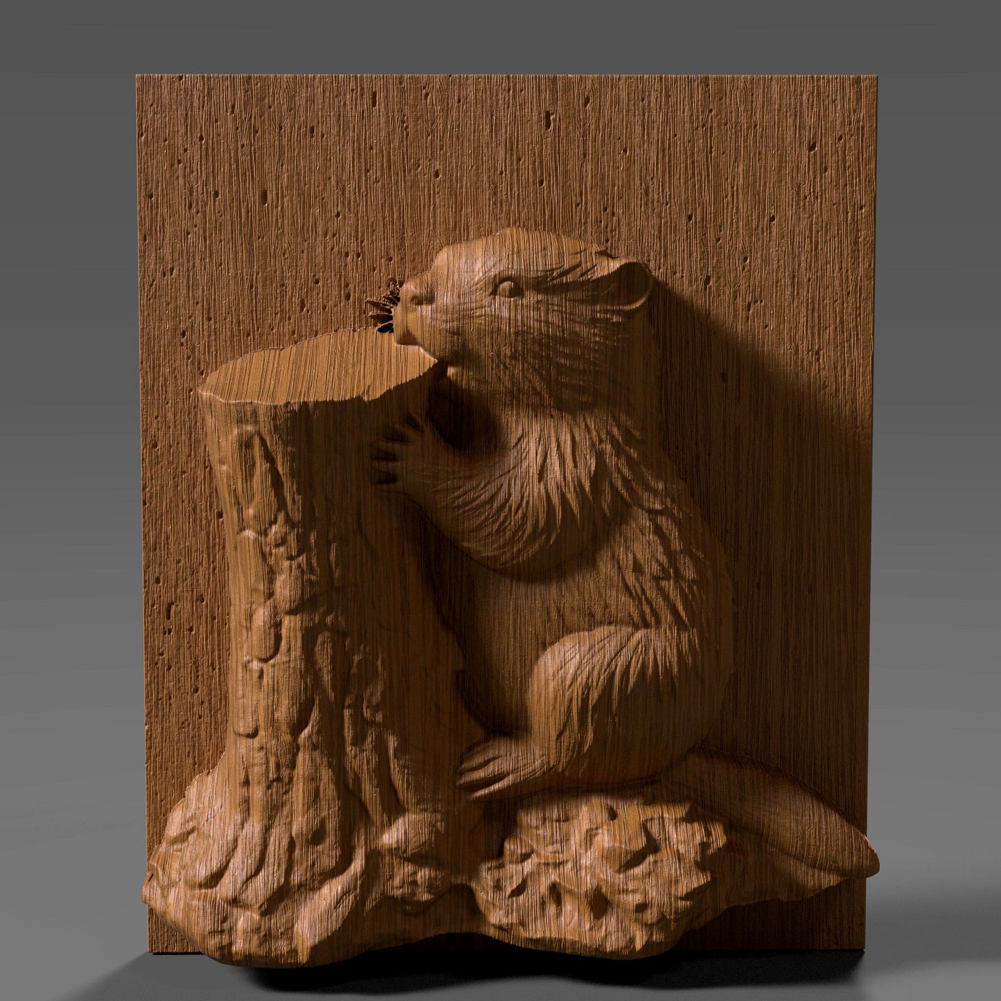 Beaver 3D Relief STL File: CNC Carving, Laser Engraving (Digital Download)