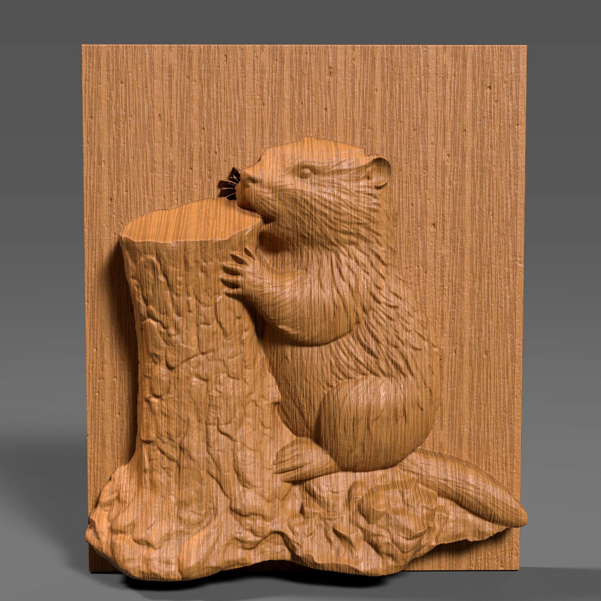Beaver 3D Relief STL File: CNC Carving, Laser Engraving (Digital Download)