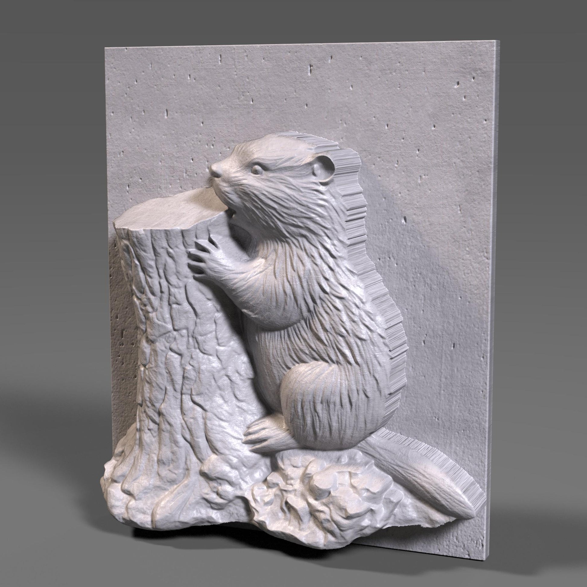 Beaver 3D Relief STL File: CNC Carving, Laser Engraving (Digital Download)