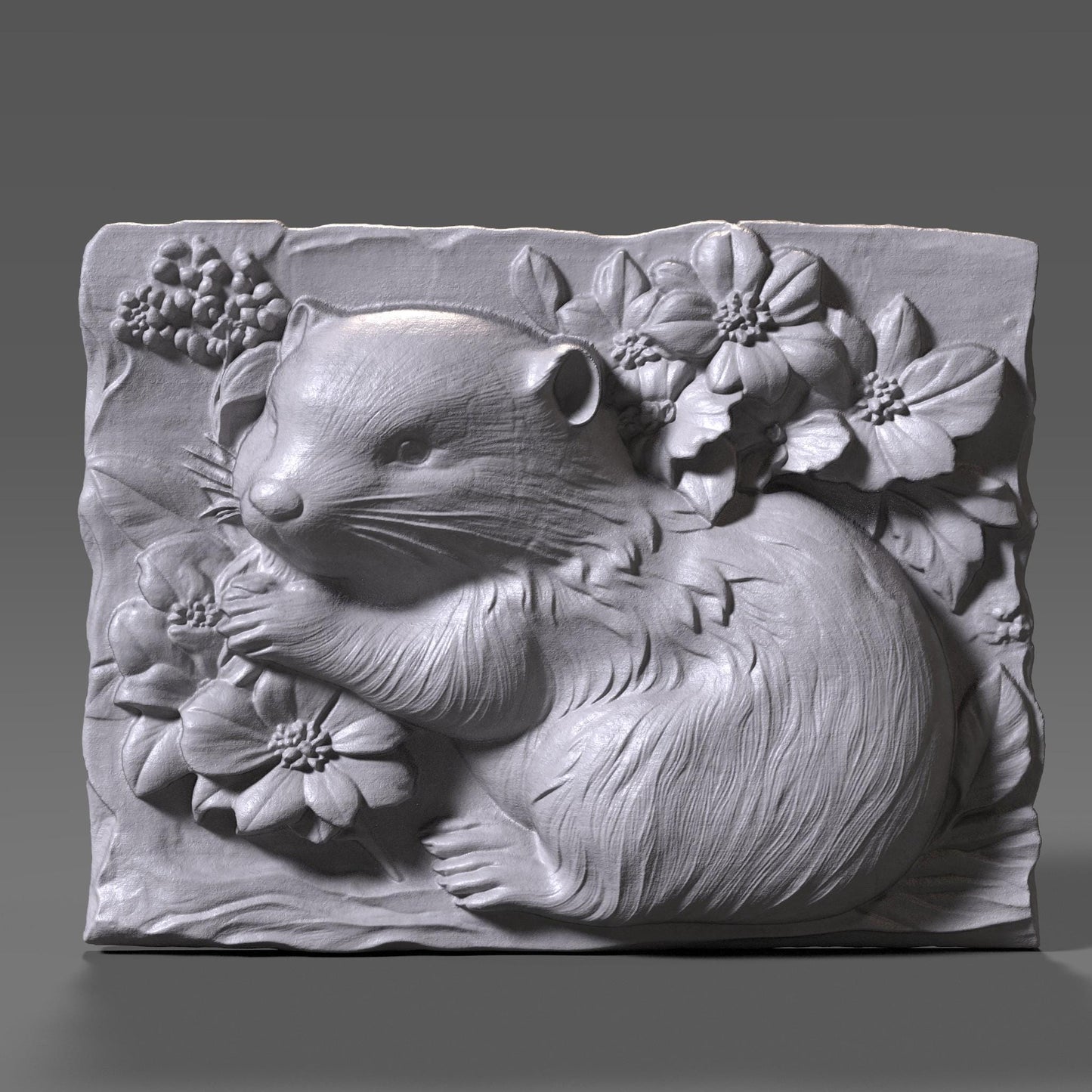 Beaver 3D Relief STL File: CNC Carving, Laser Engraving (Digital Download)