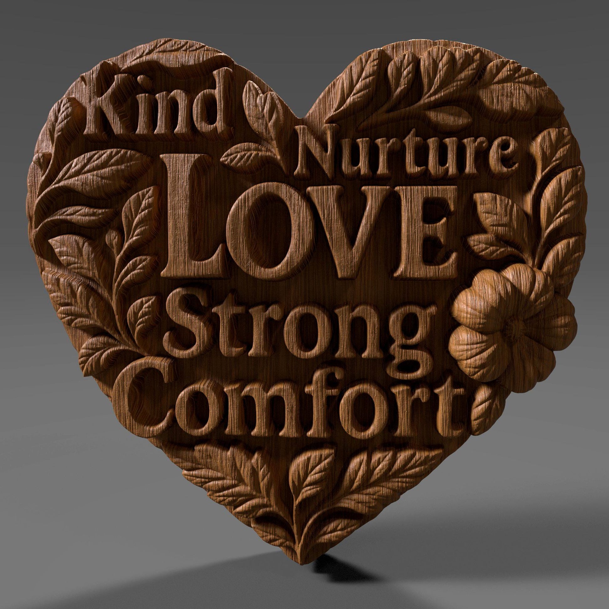 Mother's Day Heart STL| CNC Wood Carving 3D Model|Gift for Mother (Digital Download)