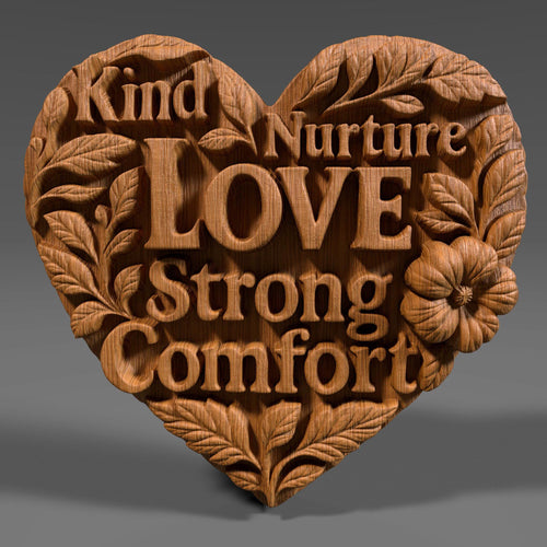 Mother's Day Heart STL| CNC Wood Carving 3D Model|Gift for Mother (Digital Download)