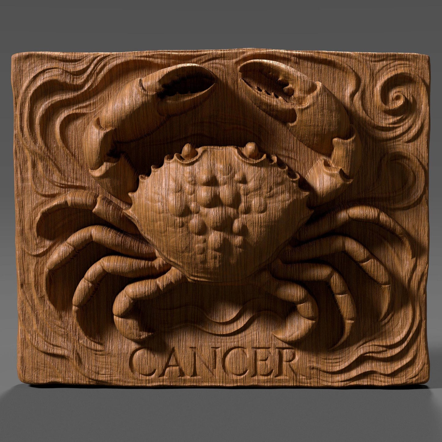 Cancer Zodiac 3D Relief STL | Crab Horoscope, CNC & 3D Printing (Digital File Download)