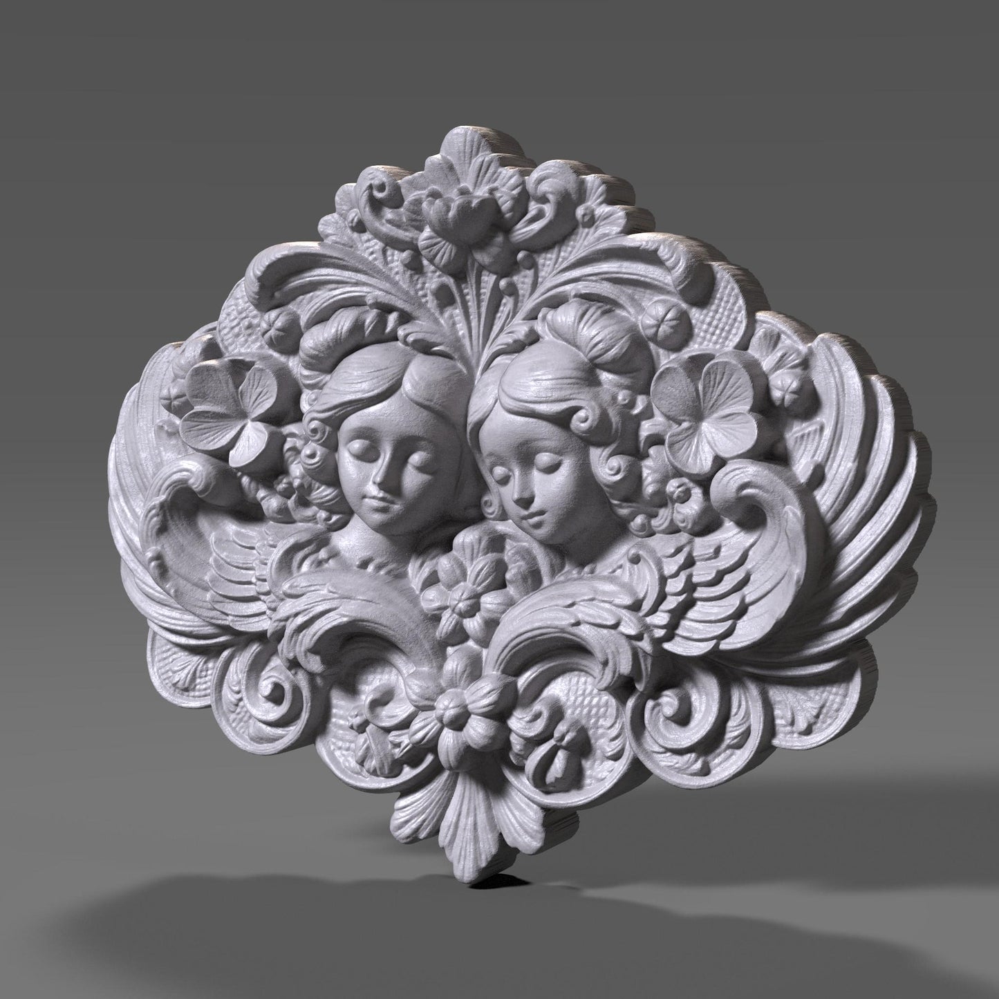 Gemini Twin Angels 3D Relief | CNC, Laser, 3D Printing (Digital Download)
