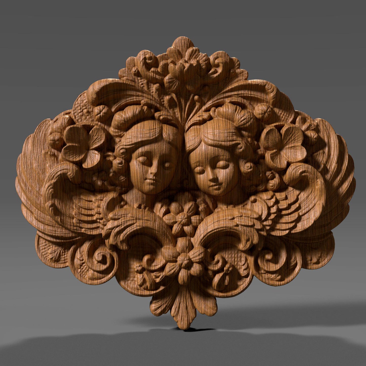Gemini Twin Angels 3D Relief | CNC, Laser, 3D Printing (Digital Download)
