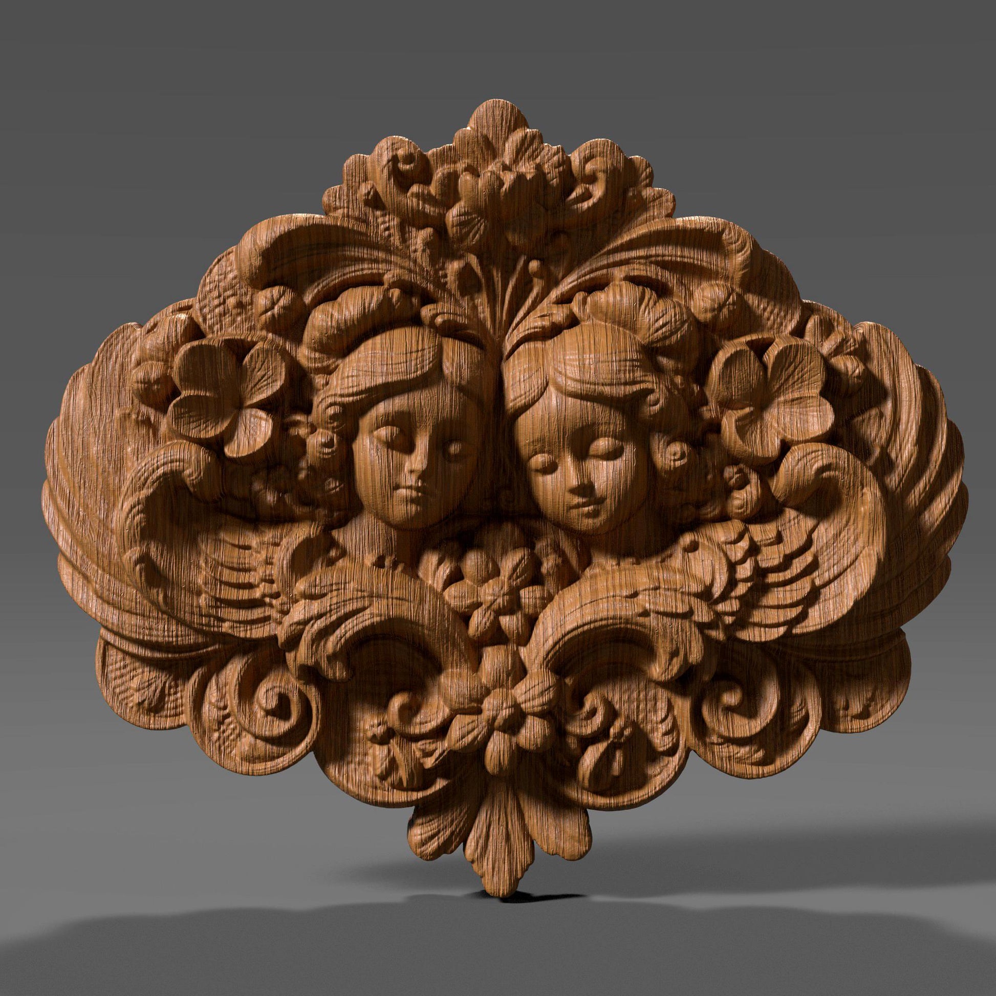 Gemini Twin Angels 3D Relief | CNC, Laser, 3D Printing (Digital Download)