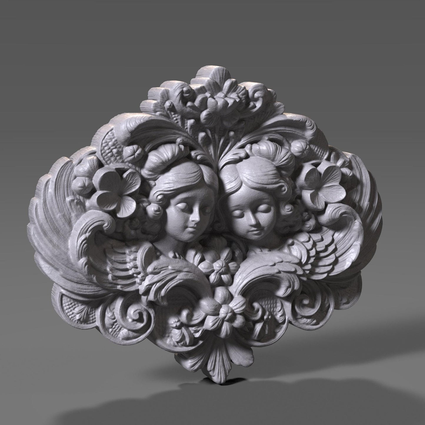 Gemini Twin Angels 3D Relief | CNC, Laser, 3D Printing (Digital Download)