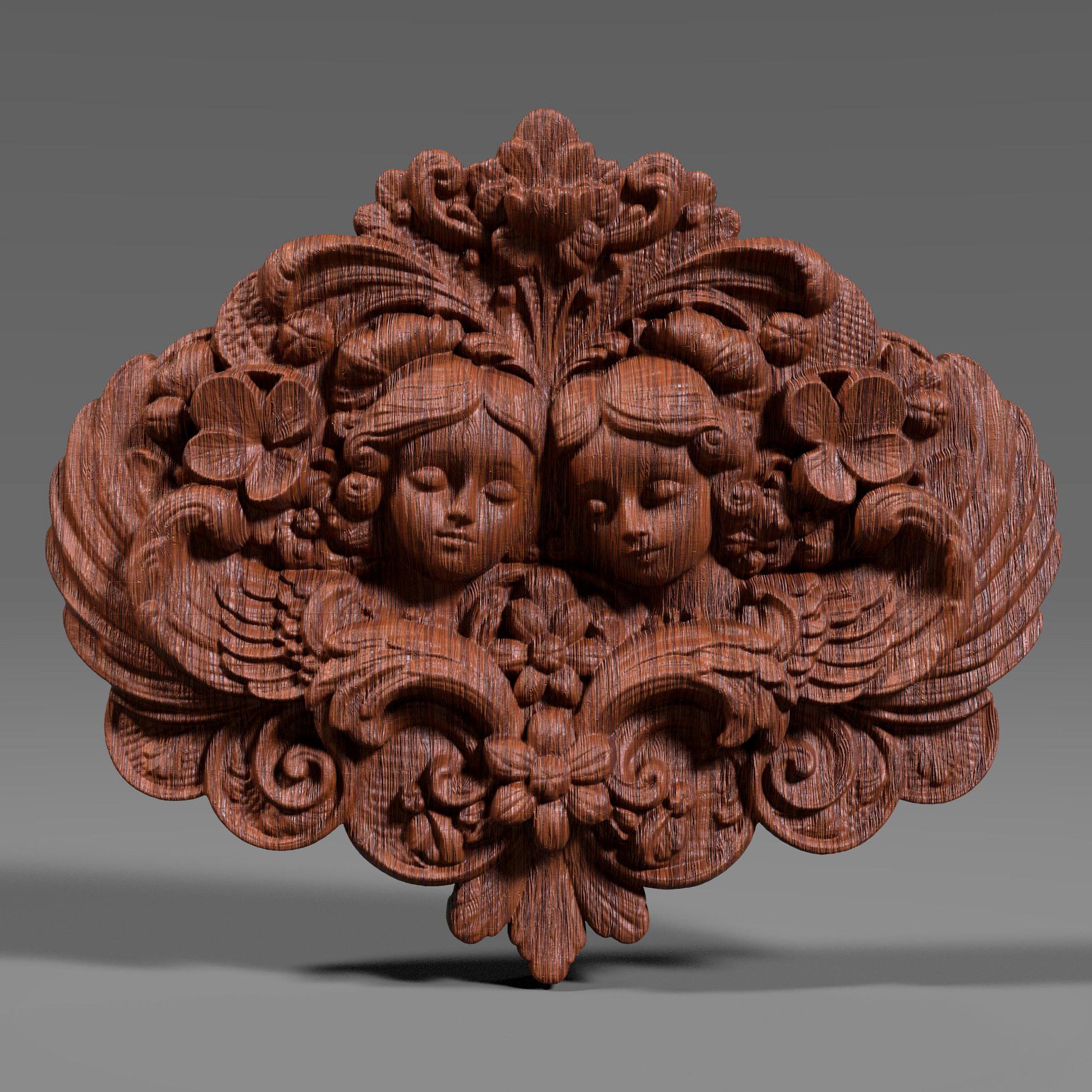 Gemini Twin Angels 3D Relief | CNC, Laser, 3D Printing (Digital Download)
