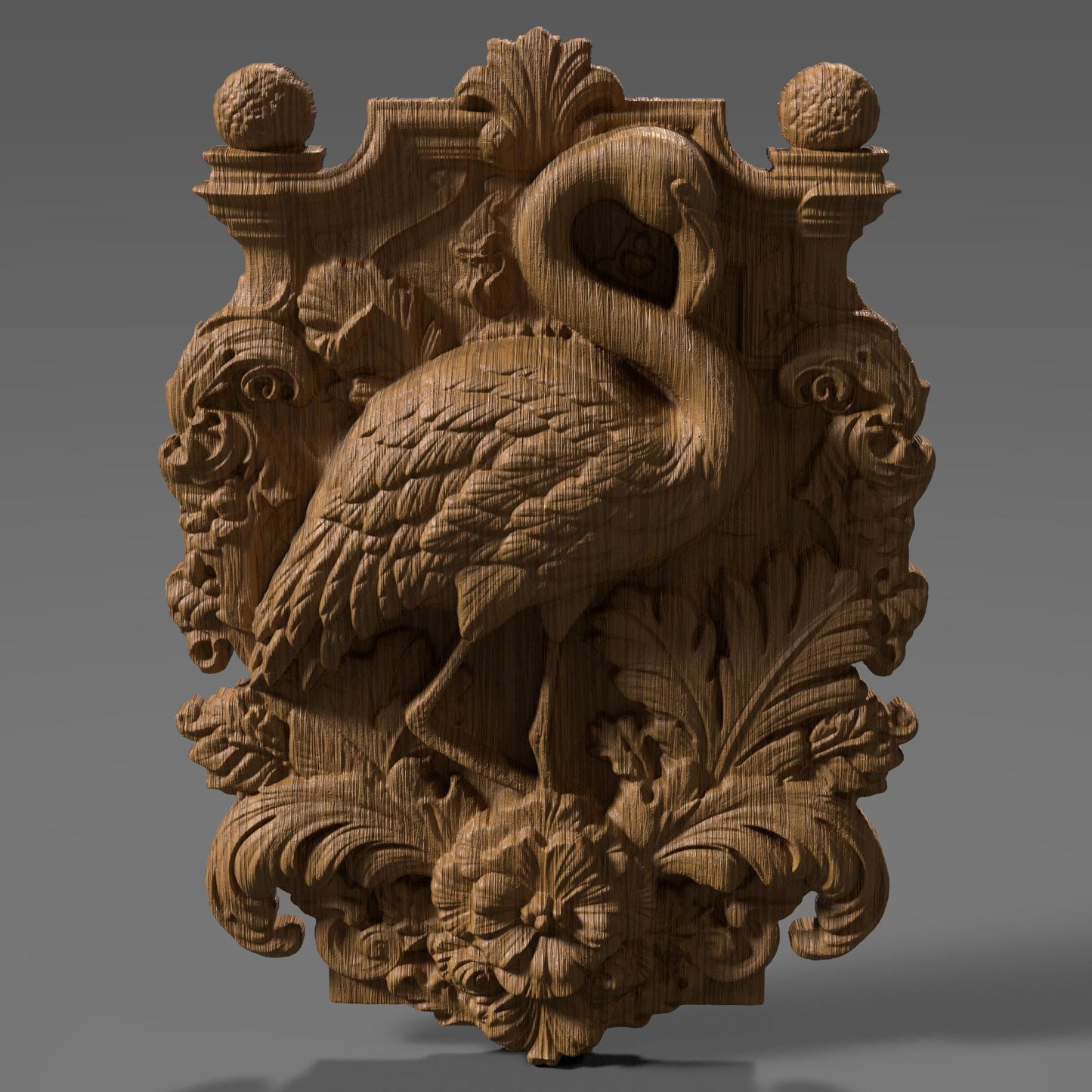 Flamingo 3D Relief Model: CNC Carving, Laser Engraving (Digital Download)