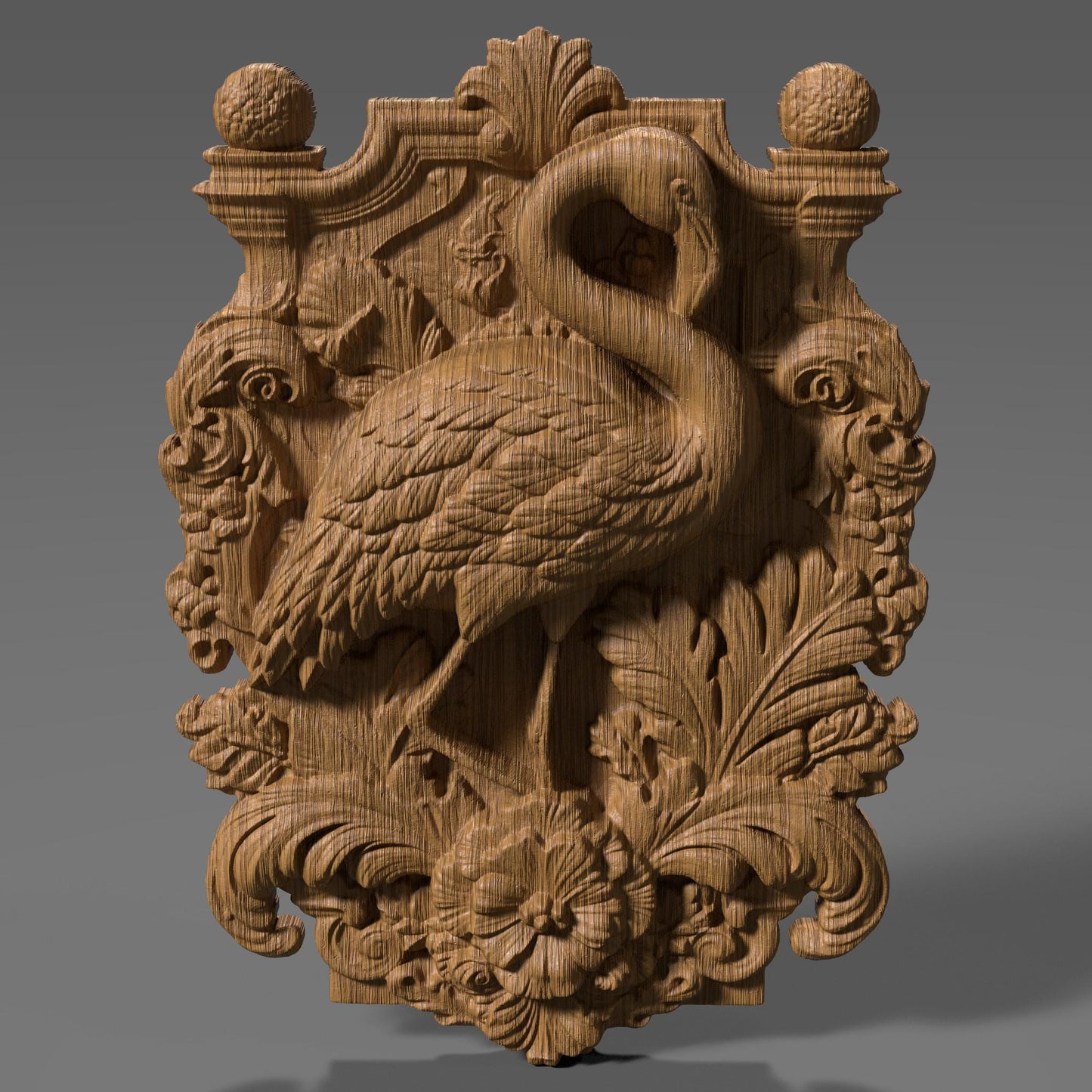 Flamingo 3D Relief Model: CNC Carving, Laser Engraving (Digital Download)