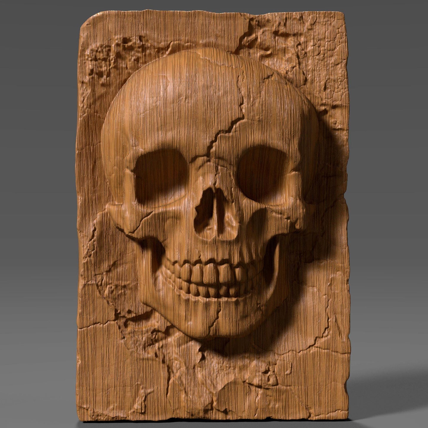 Skull Bas Relief STL File: Gothic CNC Wood Carving (Digital Download)Wall Art