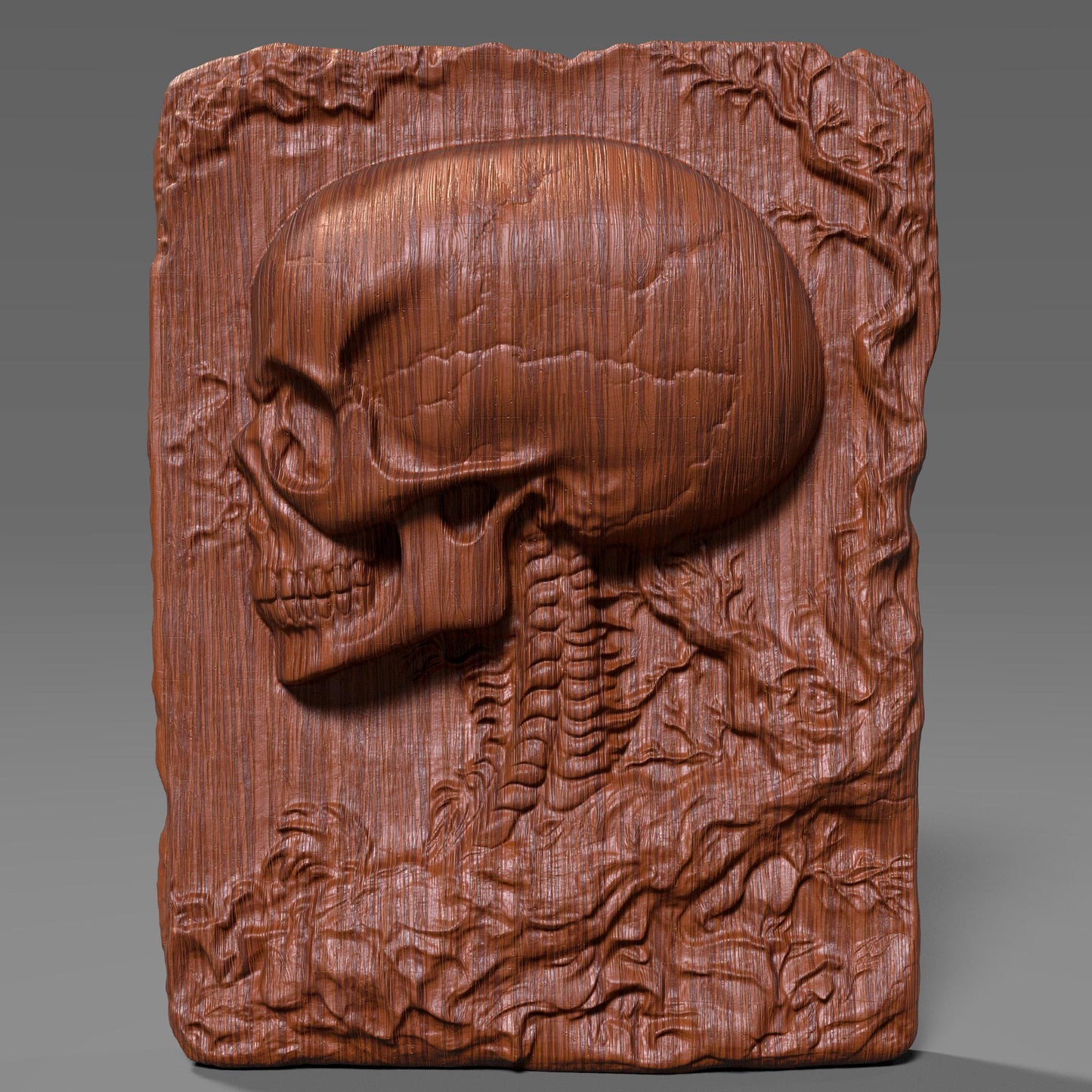Skull Bas Relief STL File: Gothic CNC Wood Carving (Digital Download)