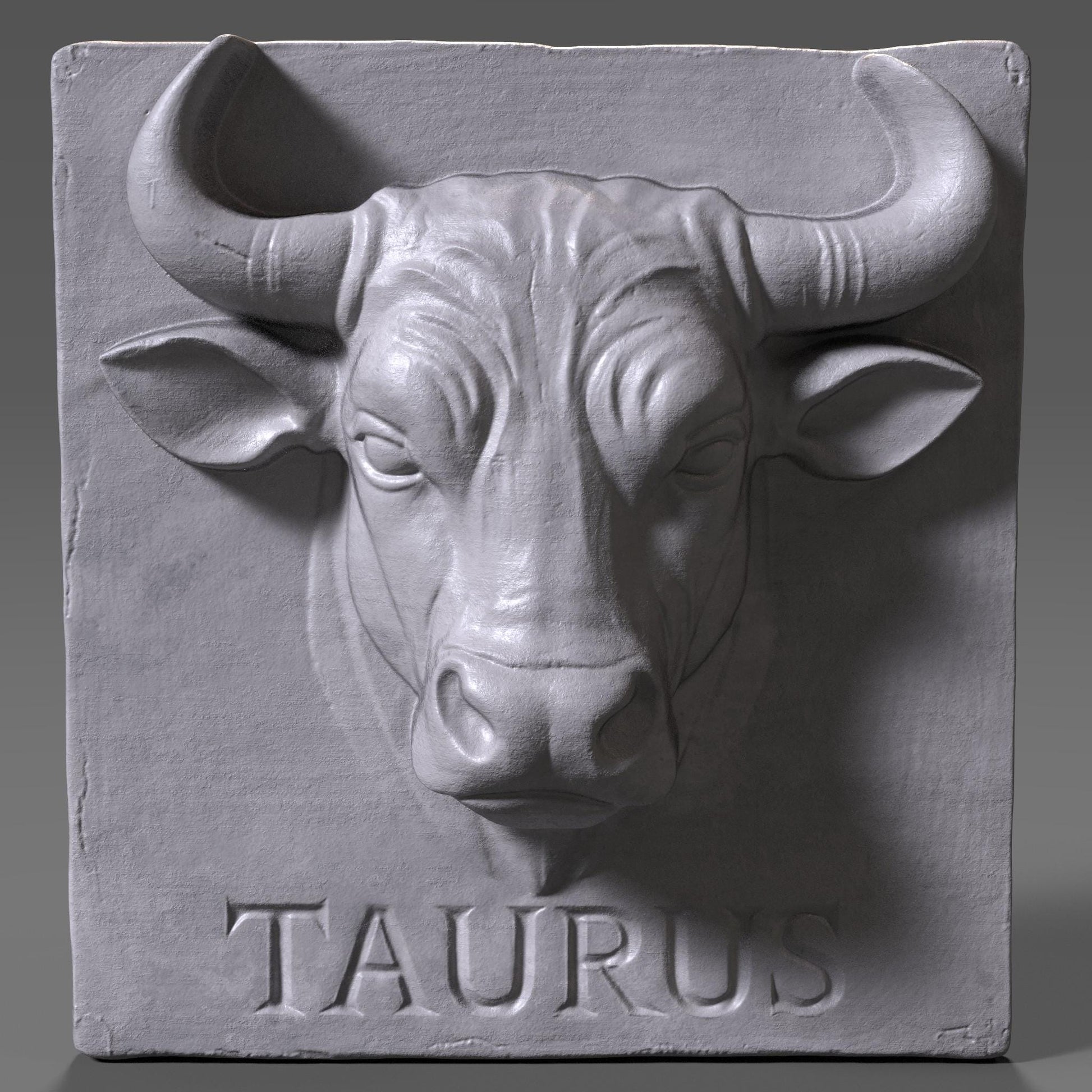 Taurus Bull 3D Relief: CNC Carving & 3D Printing STL File (Digital Download)
