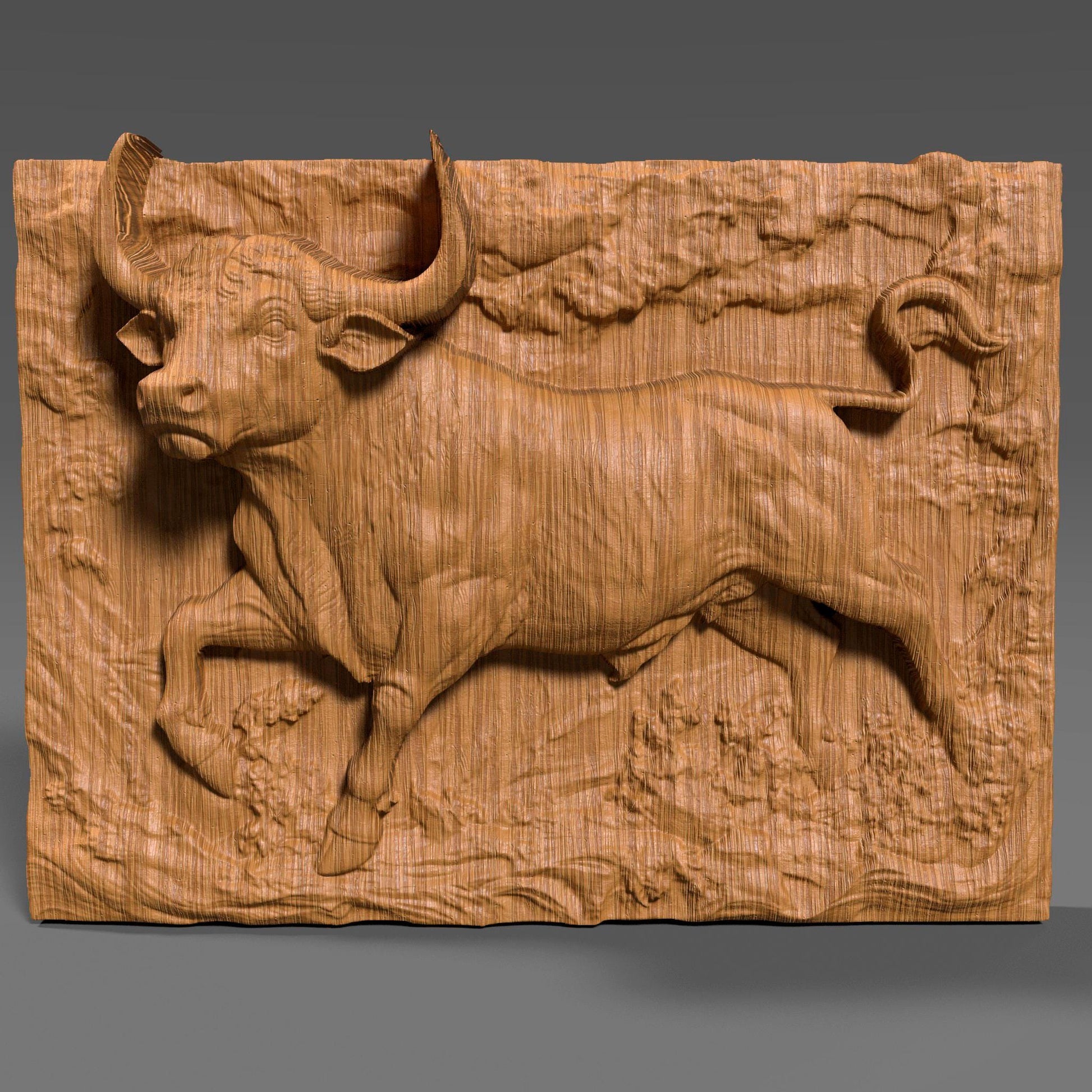 Taurus Bull 3D Relief: CNC Carving & 3D Printing (STL File)